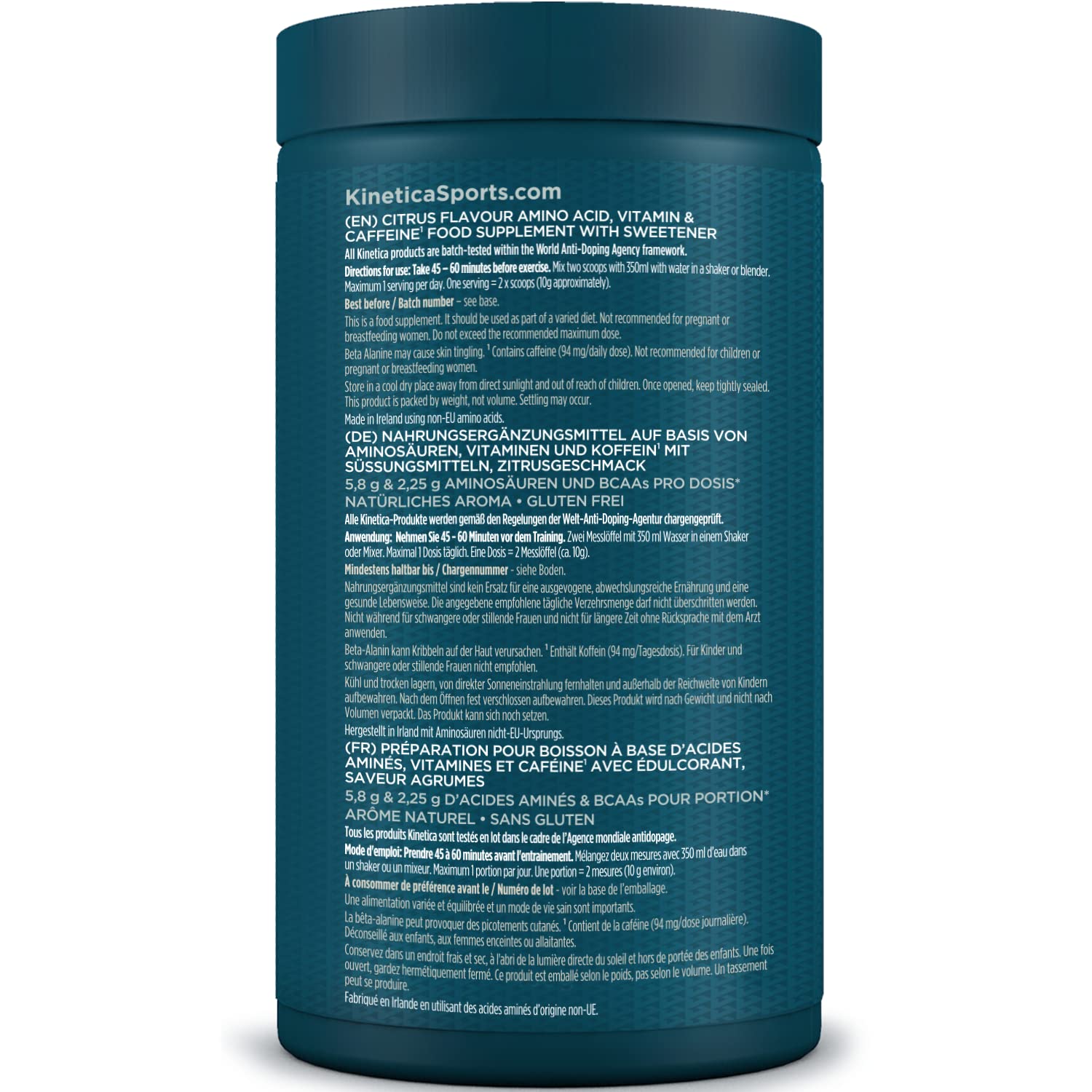 Kinetica PreFuel, Pre Workout, 5.7g Amino Acids & 2.2g BCAA's per Serving, 30 Servings Kinetica Au supplements