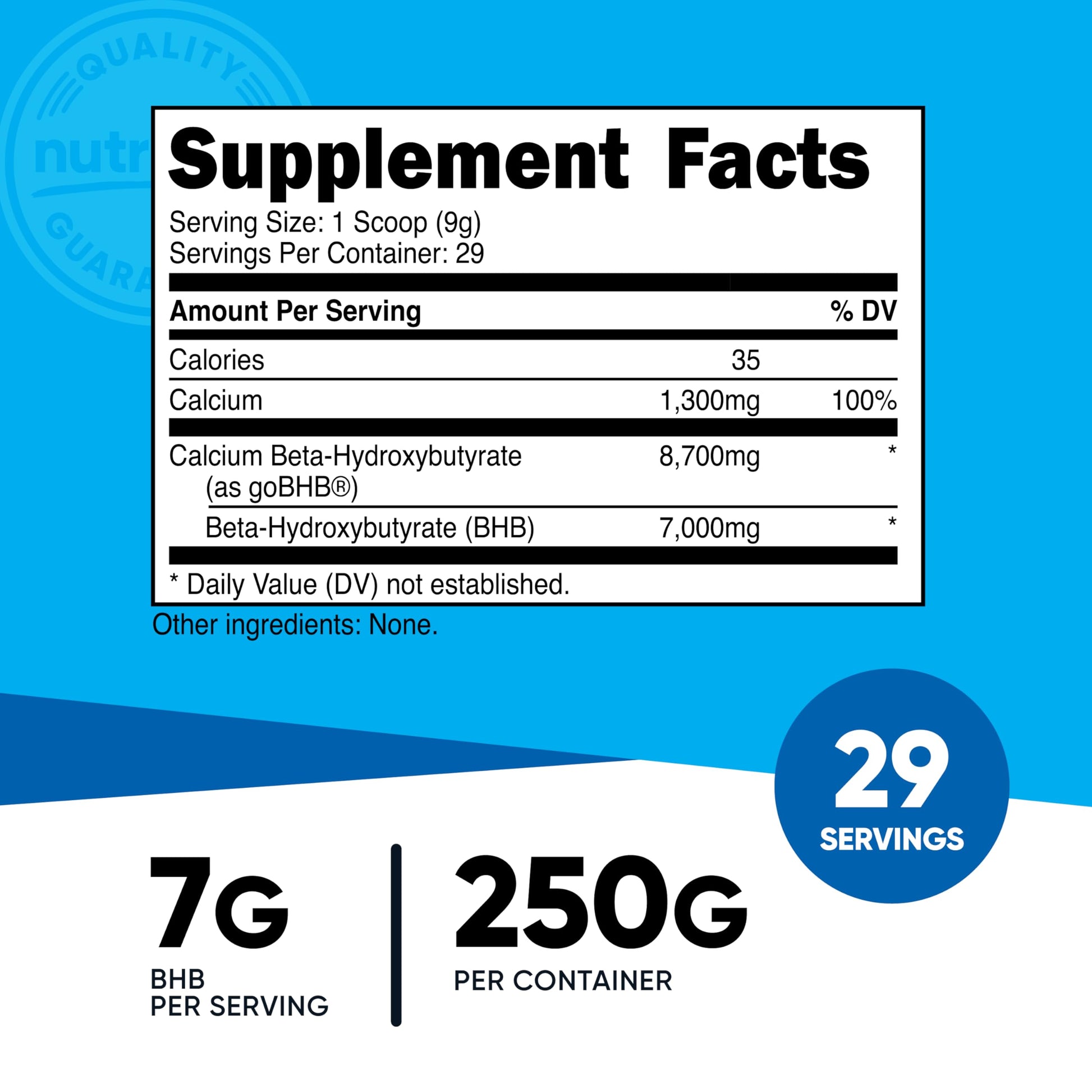 Nutricost Calcium BHB (250g) Unflavored - Calcium Ketone Salt - Non-GMO Gluten-Free Nutricost Au supplements
