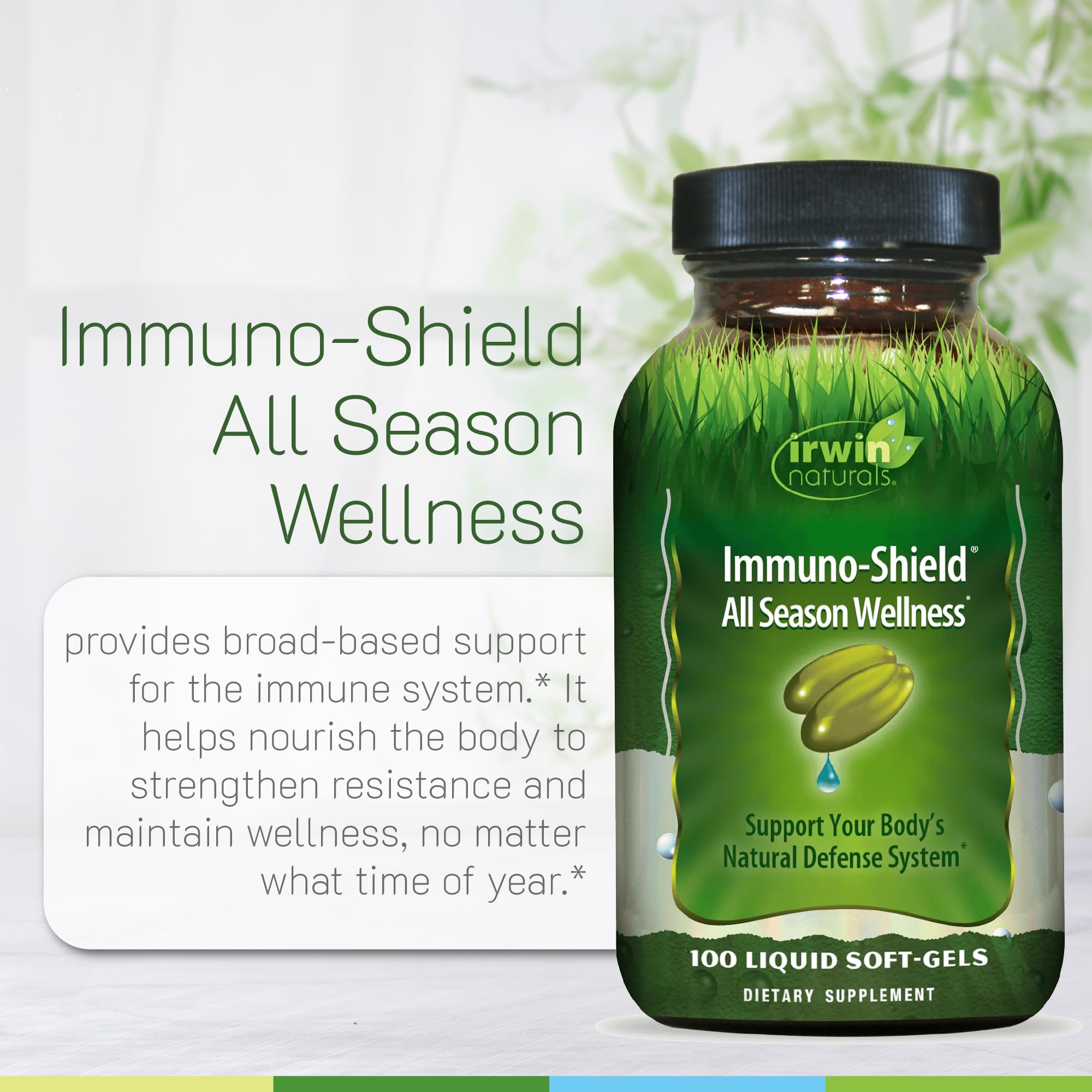 Irwin Naturals Immuno-Shield All Season Wellness - Promote Body's Natural Defense System - Powerful Antioxidants and Immune Support Supplement for Men and Women - 100 Liquid Soft-Gels Irwin Naturals Au supplements