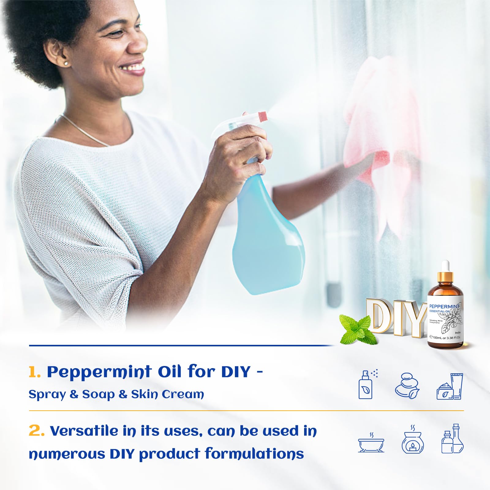 HIQILI Peppermint Essential Oil, 100% Pure Natural for Diffuser, Hair, Massage, Add to Spray HIQILI Au supplements