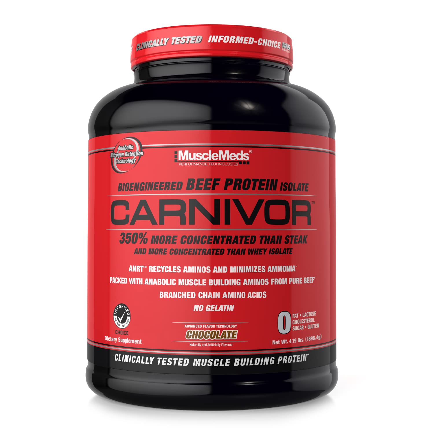 MuscleMeds, Carnivor Beef Protein Isolate Powder 56 Servings, Chocolate, 72 Ounce MuscleMeds Au supplements