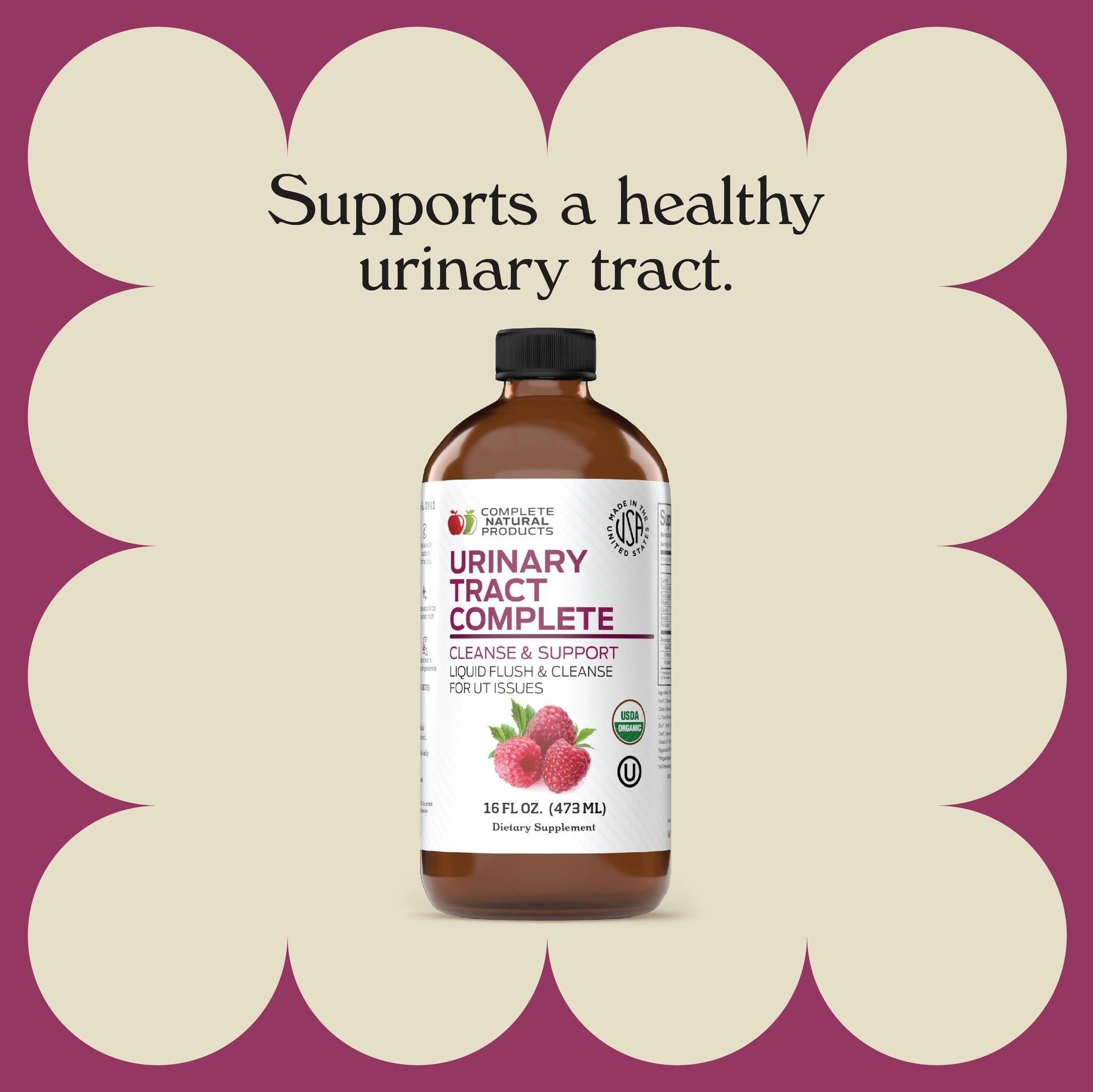 Complete Natural Urinary Tract Complete 8oz - Liquid Supplement for Urinary Tract Health with Organic Cranberry, D-Mannose, Beet Root, Fennel Seed, and Turmeric Complete Natural Products Au supplements