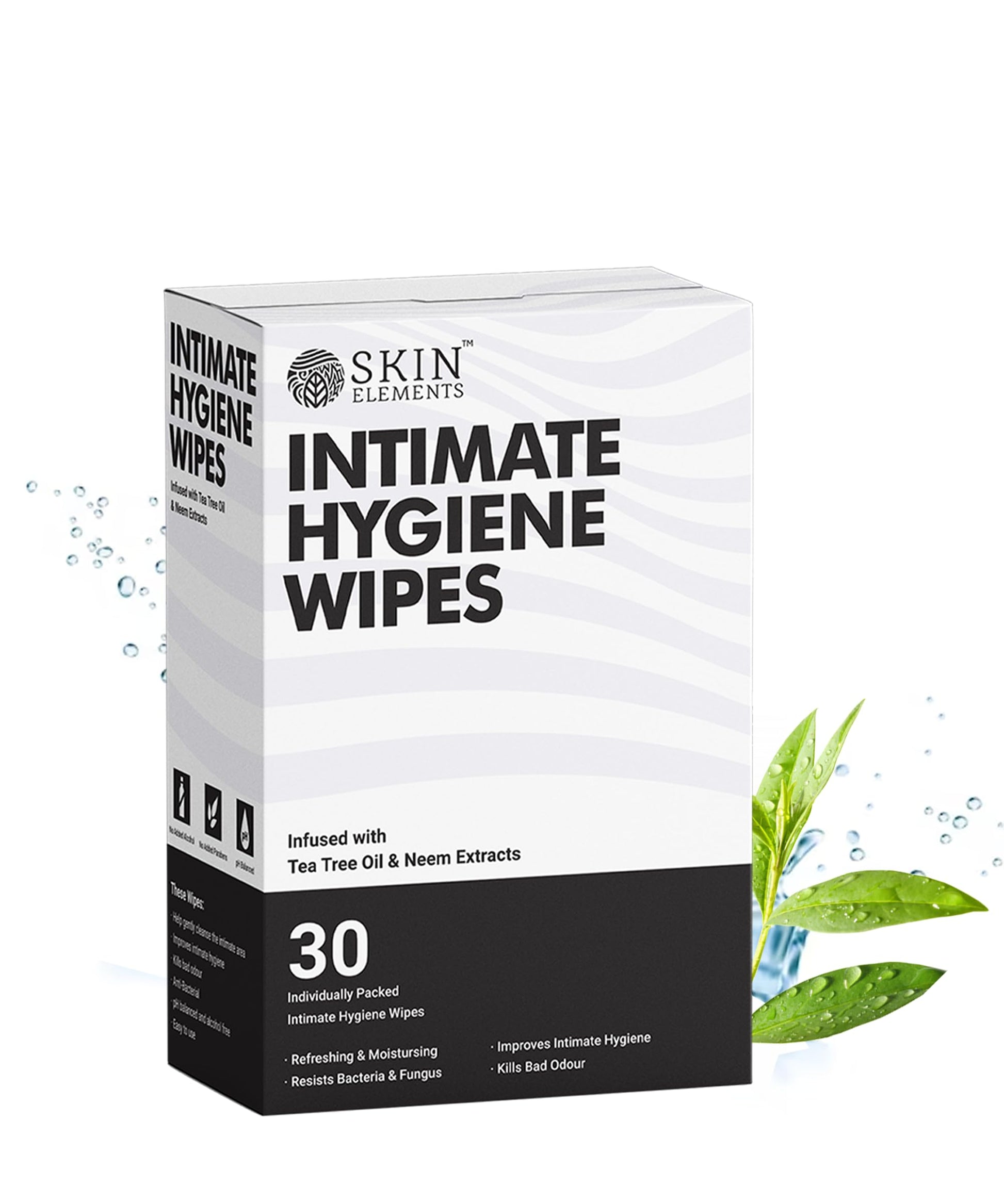 Skin Elements Intimate Hygiene Wipes | pH Balanced Wipes with Tea Tree Oil | Avoids Itching and Bad Odor Skin Elements Au supplements