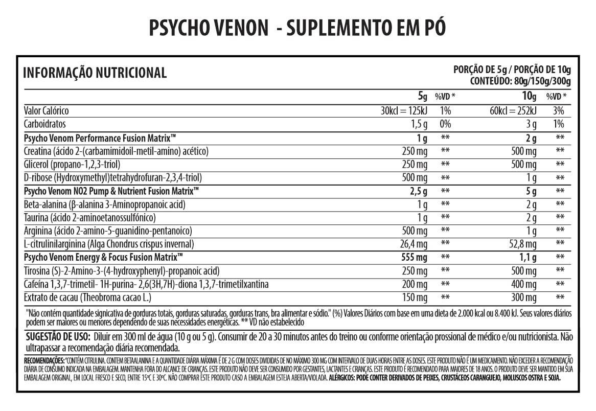 Psycholabz Pre Treino Psycho Venom 300g - Double Lemon Sabor Limão Psycholabz Au supplements