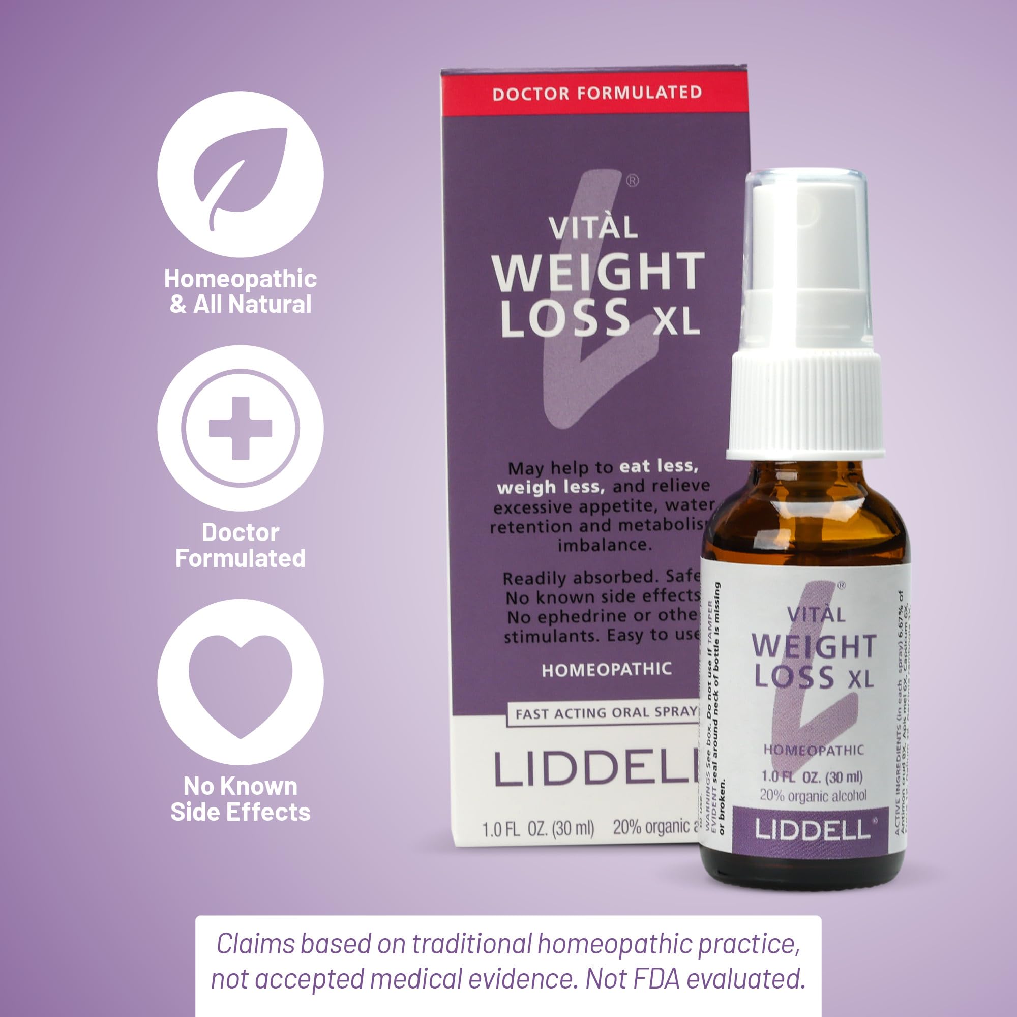 VITL Weight Loss XL Liddell Homeopathic 1 oz Liquid Liddell Au supplements