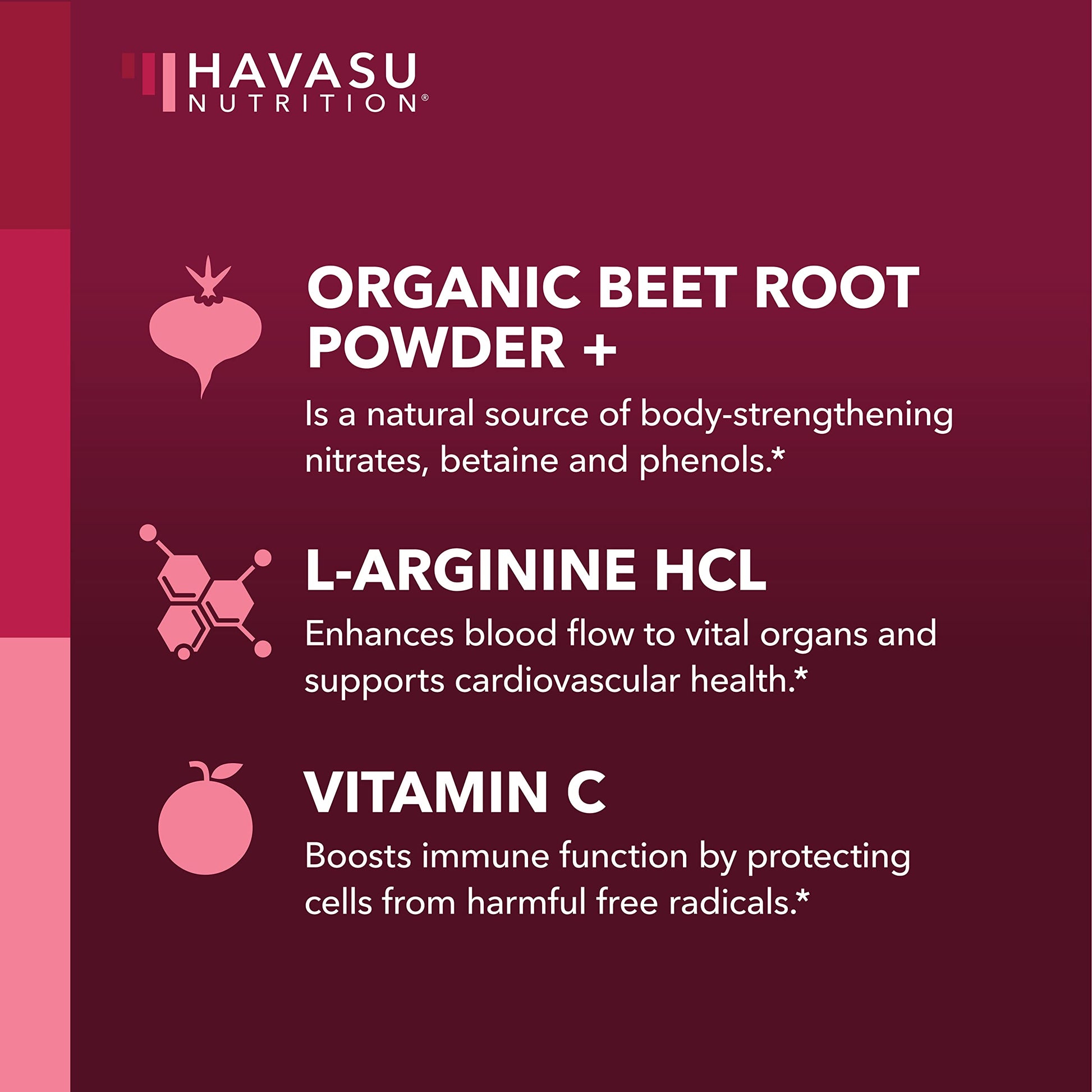 Organic Beet Root Powder with BCAA and L-Arginine for Energy and Stamina Support HAVASU NUTRITION Au supplements