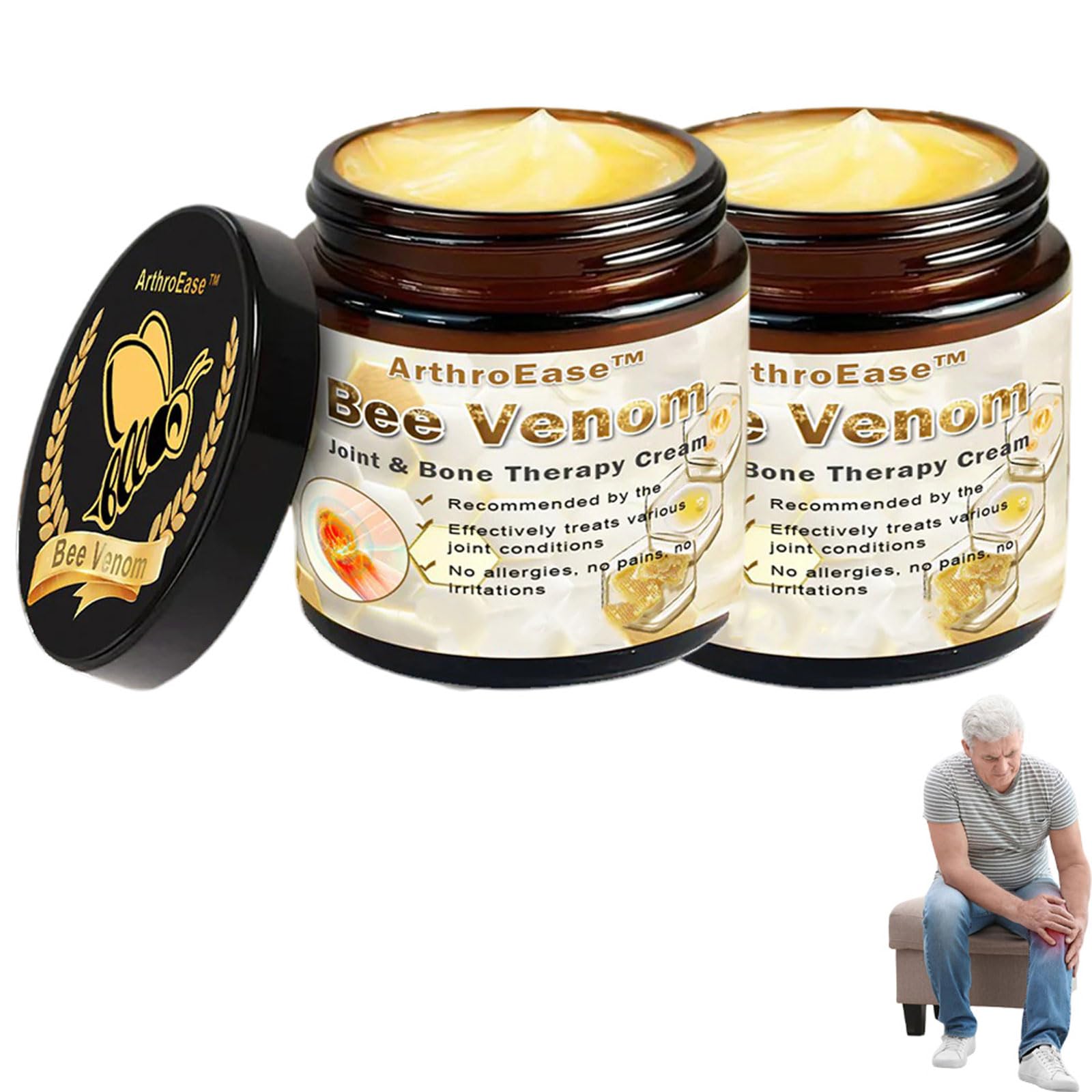 ArthroEase Bee Venom Joint and Bone Cream,ArthroEase Bee Venom Cream,Bee Venom Joint Gel,Effectively Relieve Joint discomfort (2) ADFIRE Au supplements