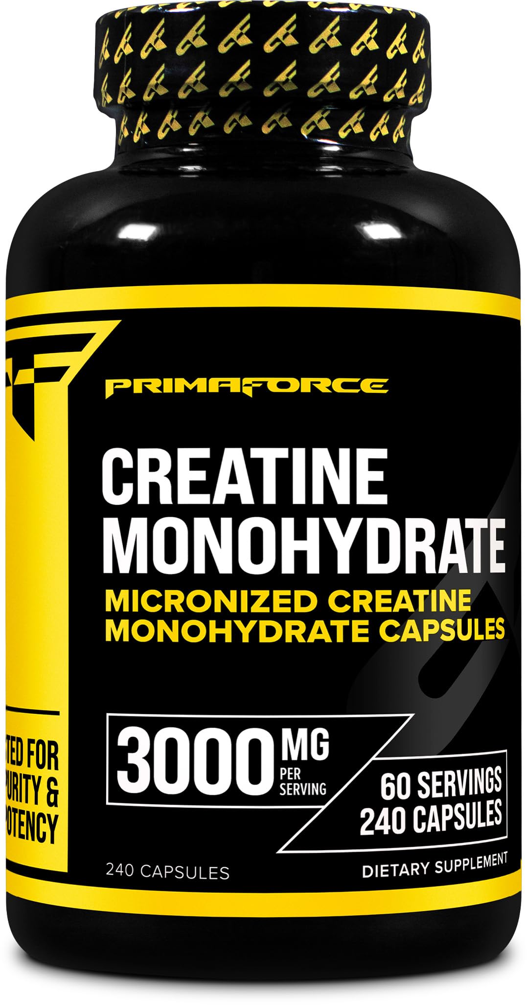 Primaforce Creatine Monohydrate Capsules - 240 Capsules, 3,000mg per Serving, Gluten Free and Non-GMO Primaforce Au supplements