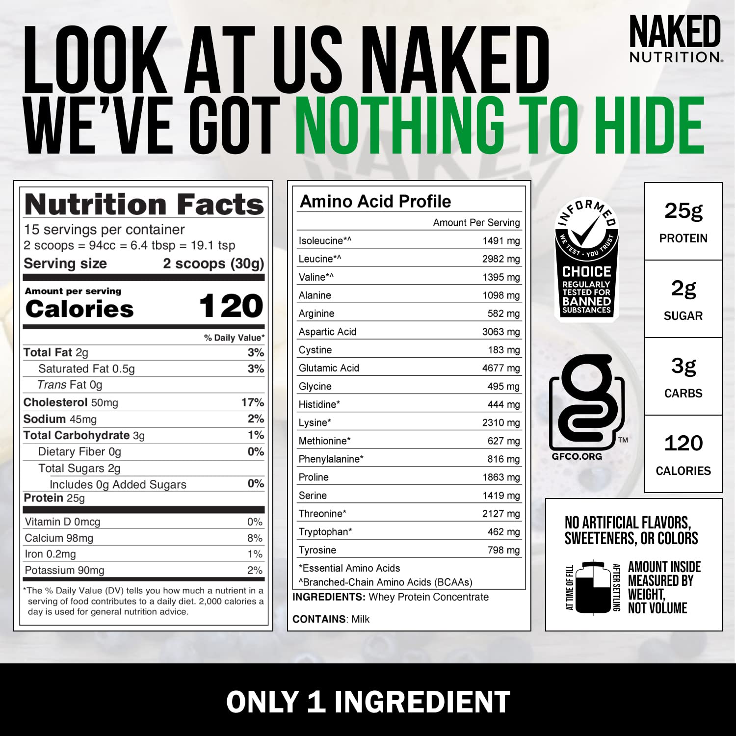 Naked Nutrition Naked Whey 1Lb - Only 1 Ingredient, Grass Fed Whey Protein Powder Naked Nutrition Au supplements