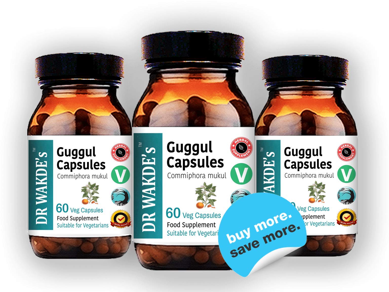 DR WAKDE'S Guggul Capsules (Mukul Myrrh, Commiphora Mukul, 60 Veg Caps, Plant-Based Supplement, Ayurvedic Herb, All Natural, Vegan) DR WAKDE's Au supplements