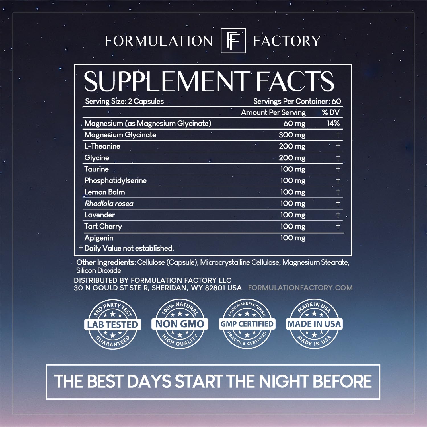 The Night Before 10-in-1 Midnight Maximizer Sleep Aid, Stress Relief, Cognition, Relaxation, Recovery, Focus, Magnesium Glycinate, L-Theanine & More, (120 Capsules – 2 Month Supply) Formulation Factory Au supplements