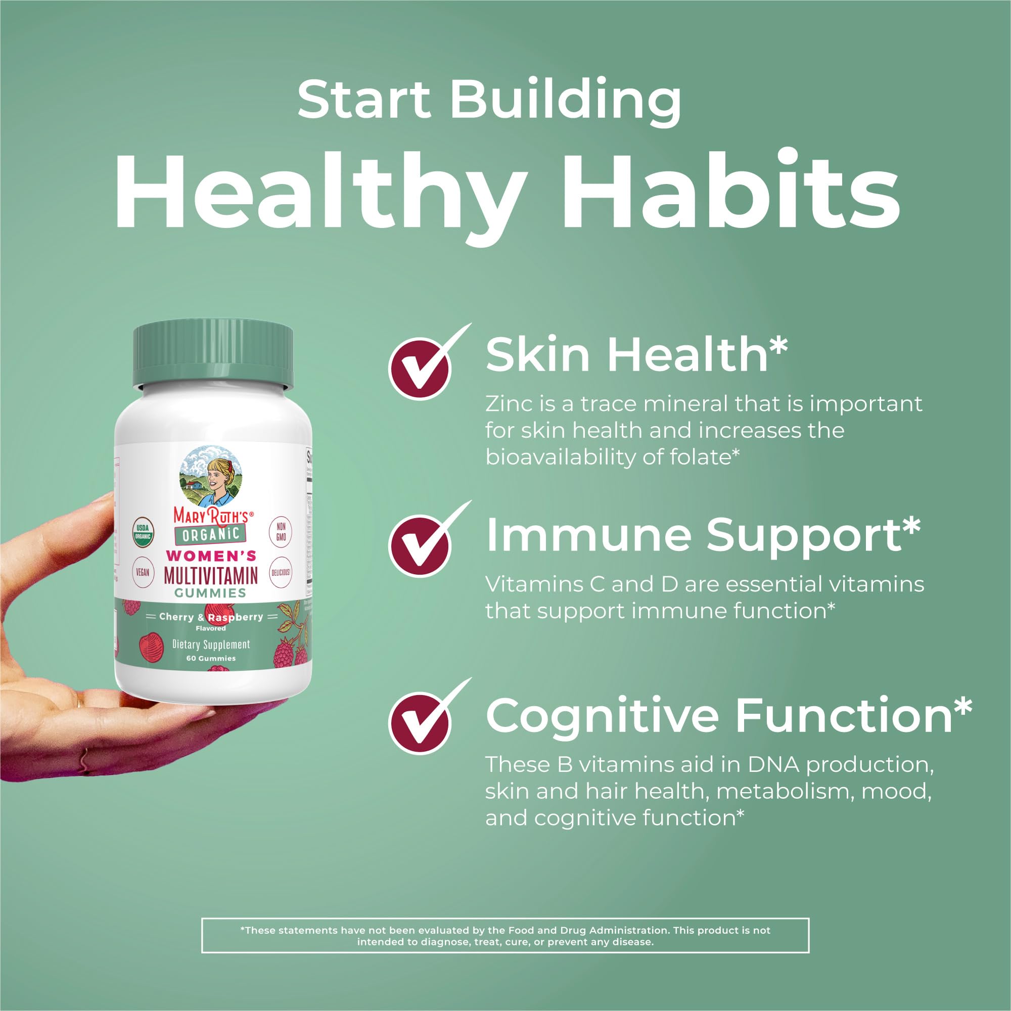 MaryRuth Organics Multivitamin for Women 14 | Women's Multivitamin Gummies for Immune Support| Skin Health | MaryRuth Organics Au supplements