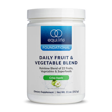 Equilife Daily Fruit & Vegetable Blend, Superfood Antioxidant Supplement, Crisp Apple Flavor with Vitamin C, Fiber, and 9 Essential Amino Acids, Supports Energy, Low Sugar, Vegan, 30 Servings Tub Equilife Au supplements