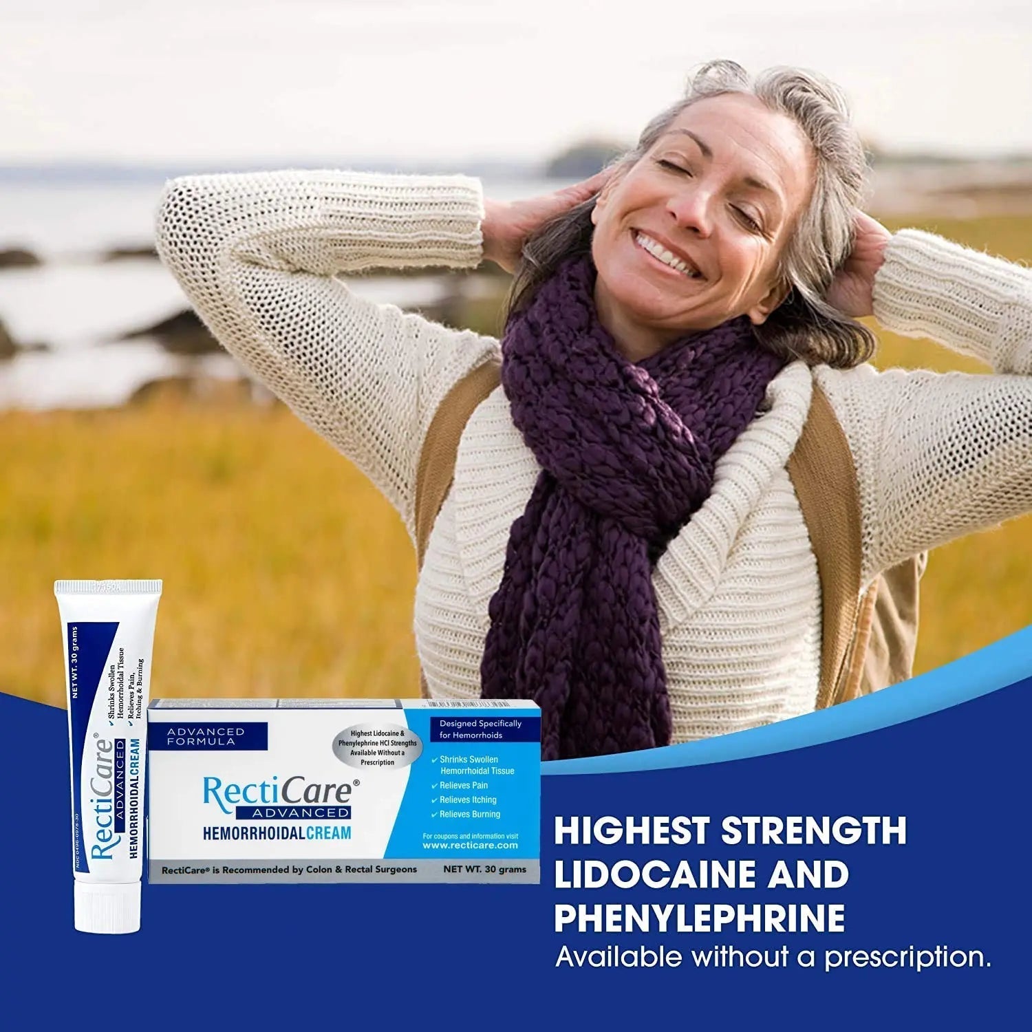 Recticare Advanced Hemorrhoidal Cream: Advanced Treatment to Shrink & Soothe Hemorrhoids - Itch, Pain, Burn Relief - 30g Hemorrhoidal Cream with Lidocaine Recticare Au supplements