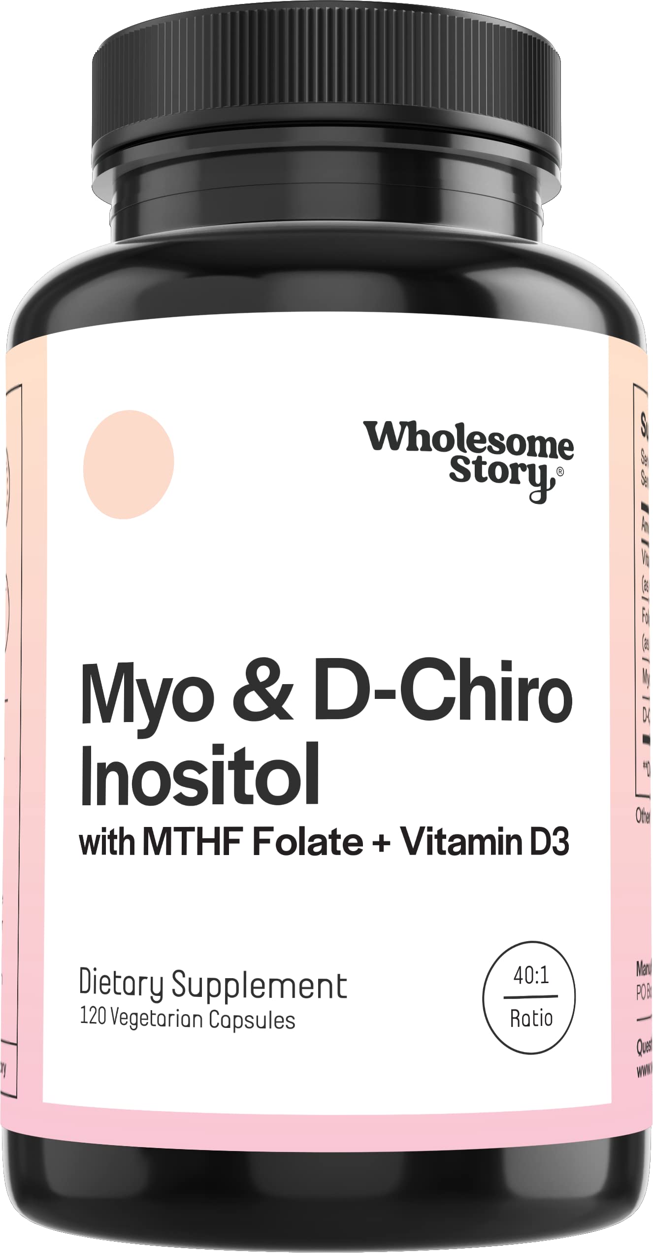 Myo-Inositol & D-Chiro Inositol Capsules with MTHF, Folate, Vitamin D| Support Wholesome Story Au supplements