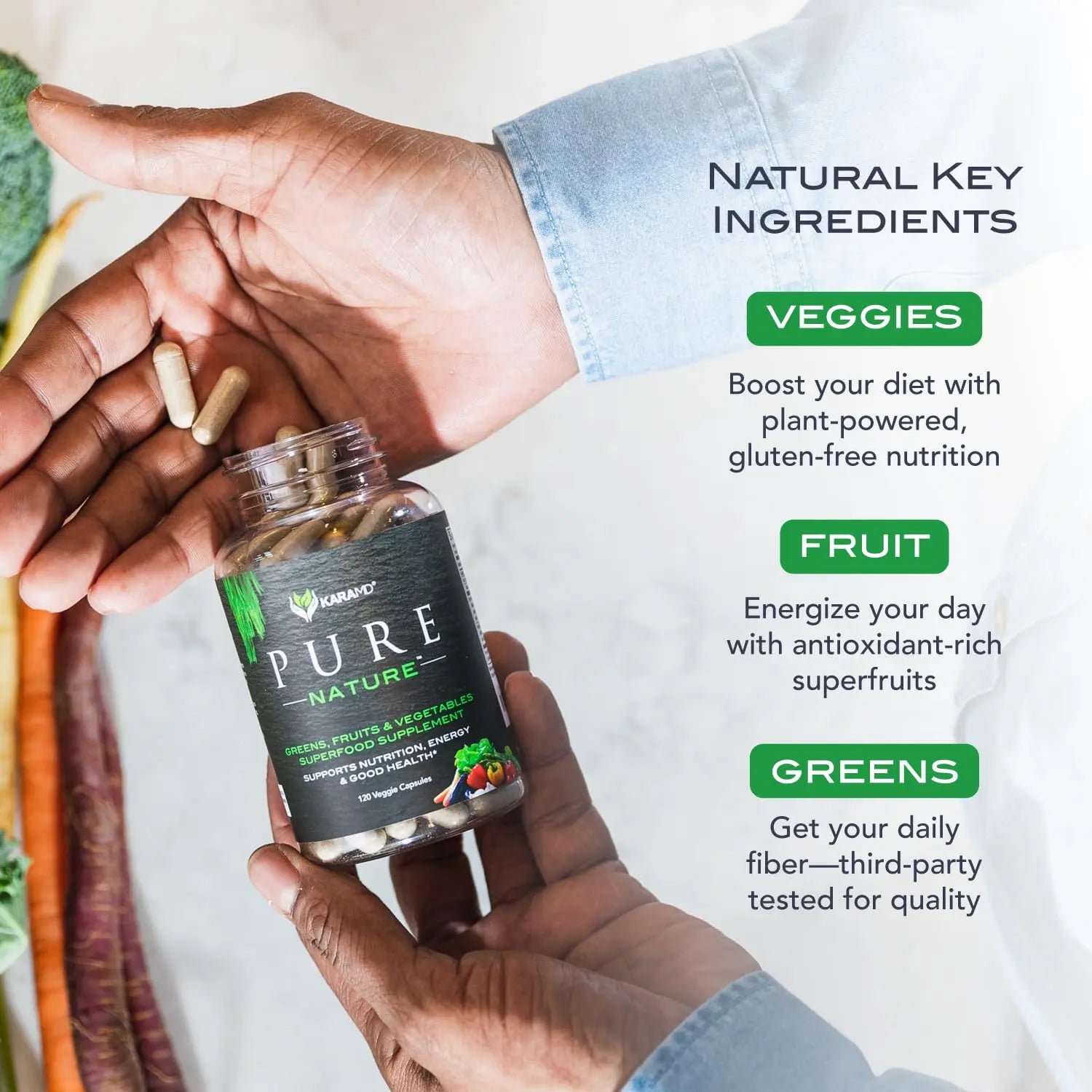 KaraMD Pure Nature Greens Whole Food Supplement & Revive Reds Polyphenol Energy Booster | Antioxidants, Shilajit & Enzymes | Vegan Friendly, Gluten Free, Non-GMO (30 Servings) KaraMD Au supplements