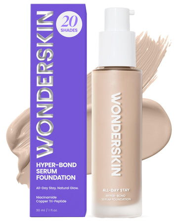 Wonderskin Hyper Bond All-Day Stay Serum Foundation – Waterproof, Transfer-Proof, 24HR Longwear Face Makeup with Niacinamide & Hyaluronic Acid – Lightweight, Natural Finish (Moonstone) Wonderskin Au supplements