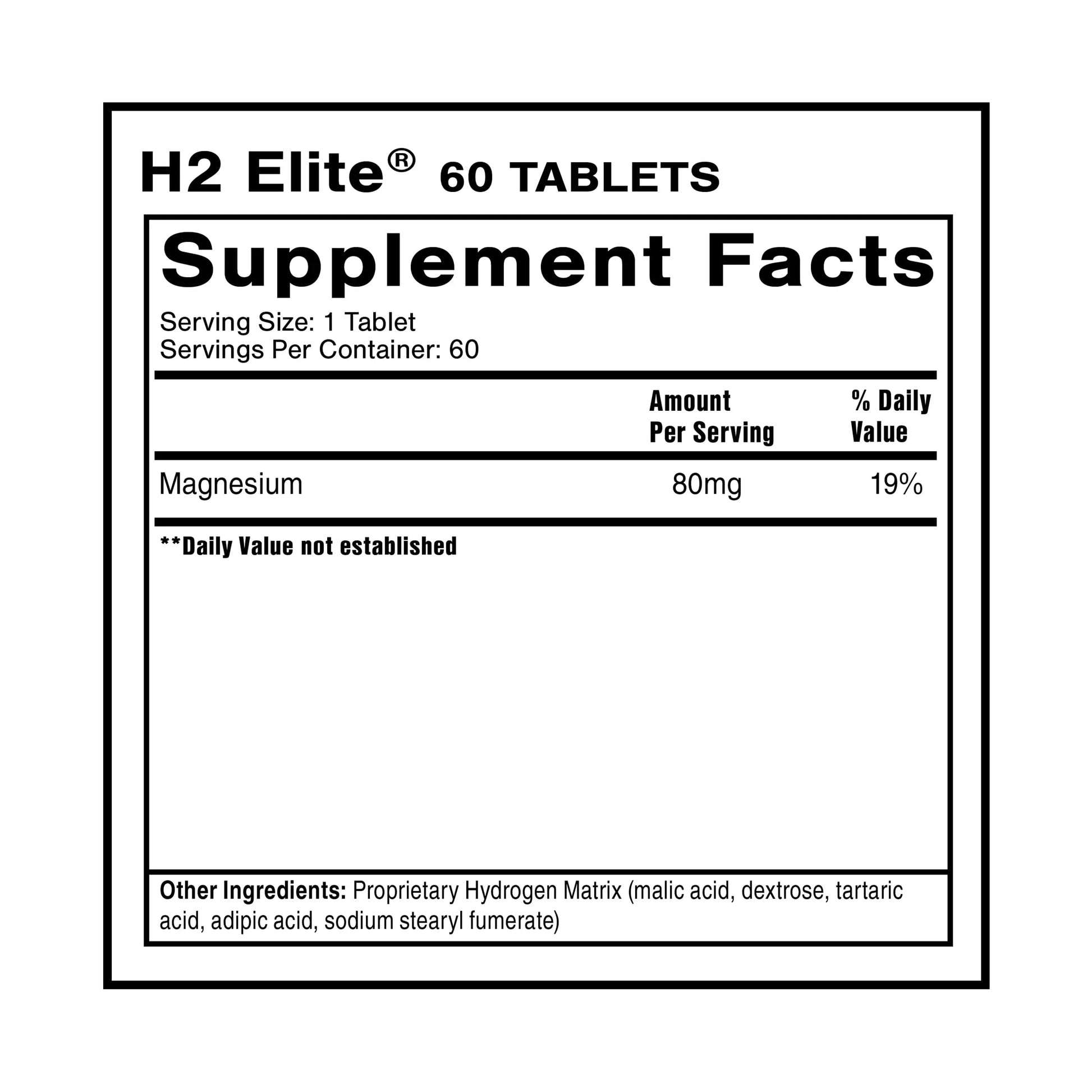 Quicksilver Scientific H2 Elite - Molecular Hydrogen for Energy + Metabolism Support, Water Tablets Perfect for Open Containers - Magnesium Malate Drink Additive (60 Molecular Hydrogen Tablets) Quicksilver Scientific Au supplements