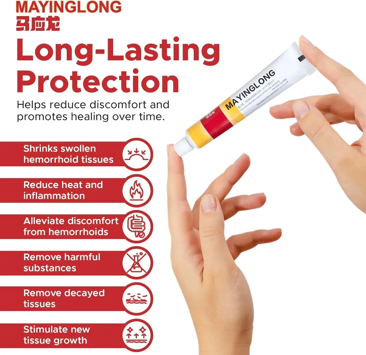 Mayinglong Musk Hemorrhoids Ointment - (20 Grams) Maximum Strength Formula for Hemorrhoidal Fast Relief, Soothes Itching, Burning & Discomfort - Fast-Acting Relief (0.71 oz Tube) Mayinglong Au supplements