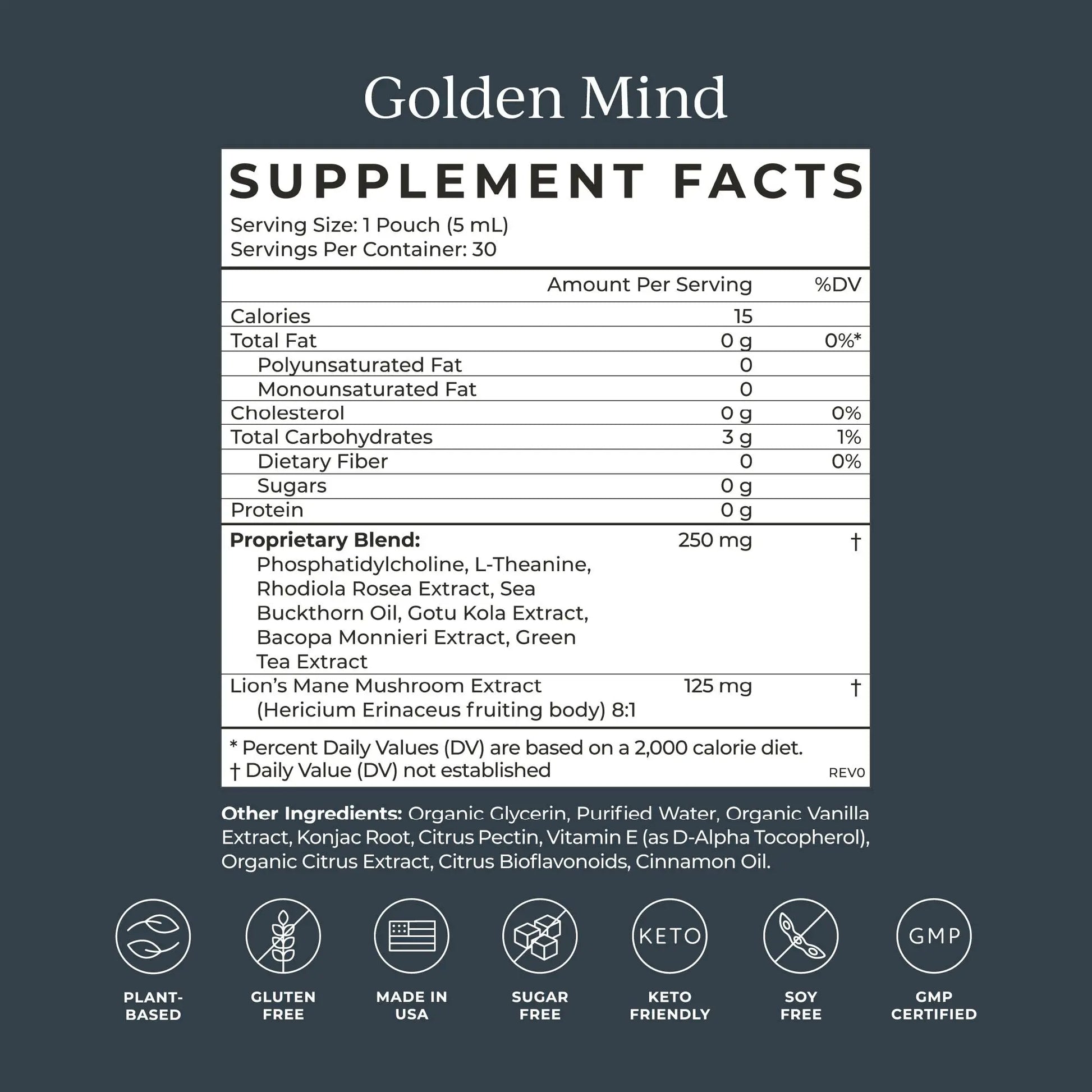 CYMBIOTIKA Golden Mind Nootropic - Boosts Focus, Memory, Alertness, Supports Nervous System with Bacopa, Green Tea, Lion’s Mane, L-Theanine, Rhodiola | 30 Pouches CYMBIOTIKA Au supplements
