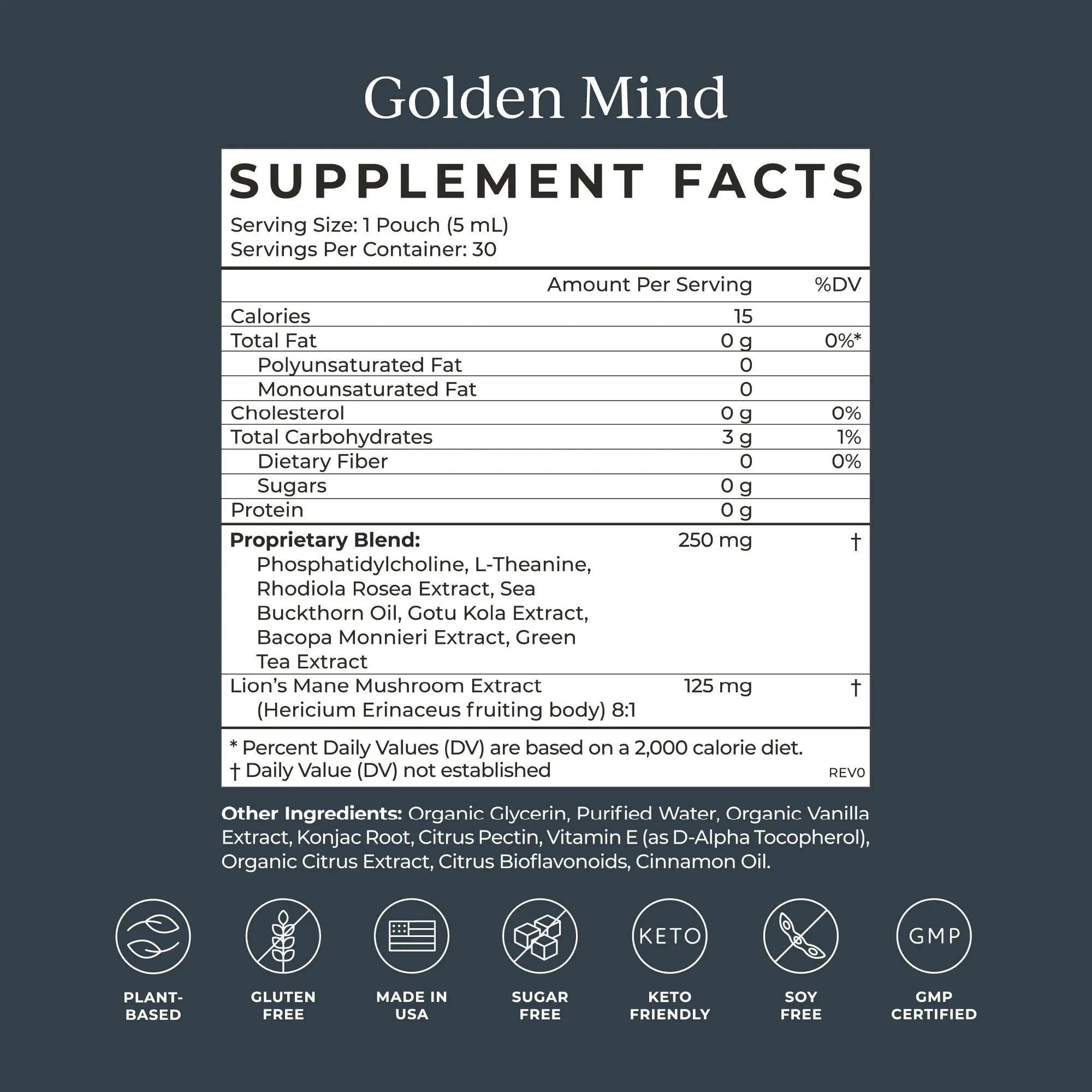 CYMBIOTIKA Golden Mind Nootropic - Boosts Focus, Memory, Alertness, Supports Nervous System with Bacopa, Green Tea, Lion’s Mane, L-Theanine, Rhodiola | 30 Pouches CYMBIOTIKA Au supplements
