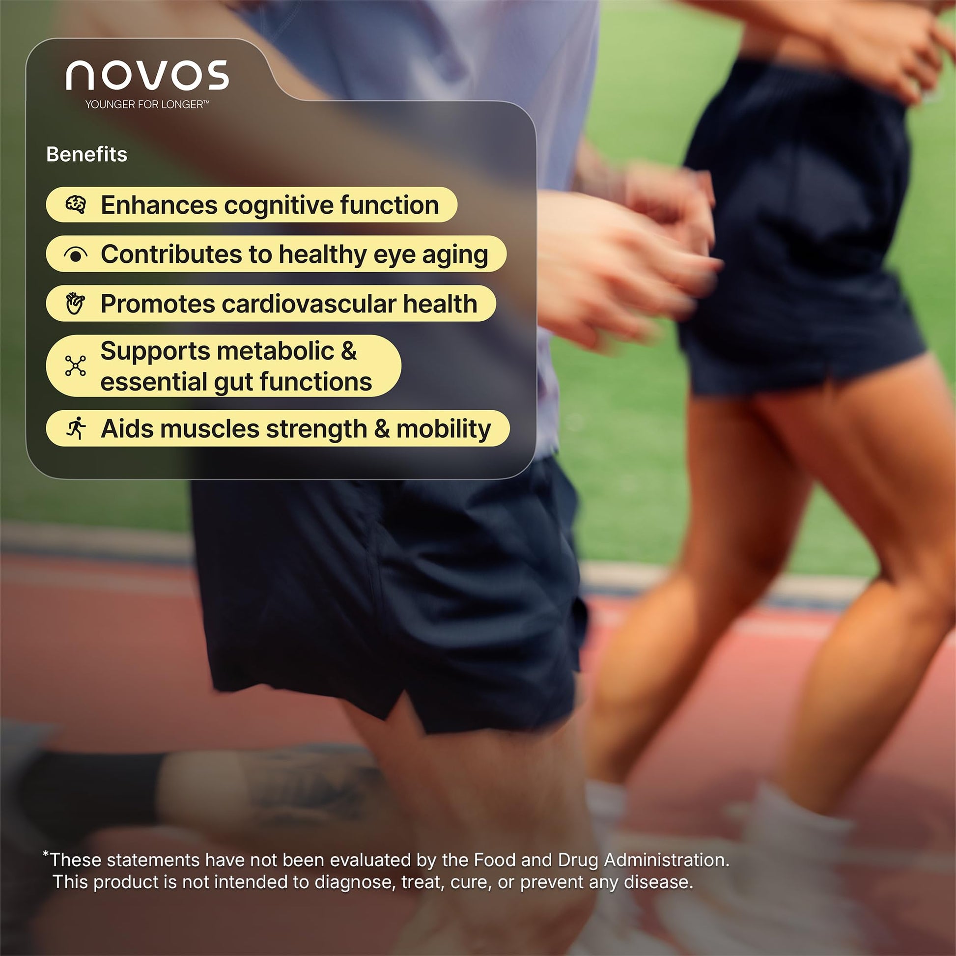 Novos Core Clinical Longevity Mix | Anti-Aging Supplement Drink Mix for Men & Women | Magnesium, L-Theanine, Fisetin and More | Supports Energy, Mood, Sleep & Cognition | Orange Flavor (30 Servings) Novos Au supplements