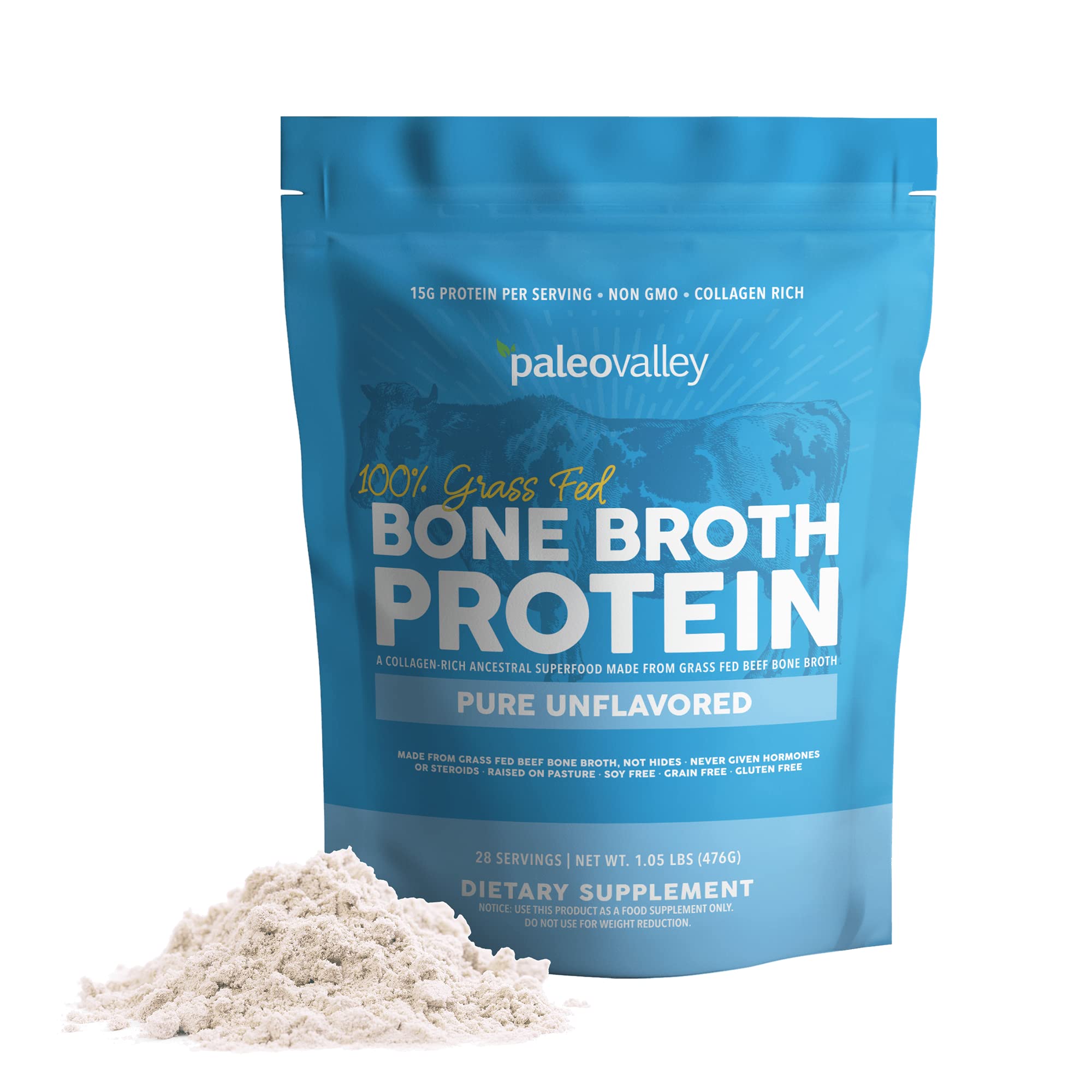 Paleovalley 100% Grass Fed Beef Bone Broth Protein Powder - Rich in Collagen Peptides Paleovalley Au supplements