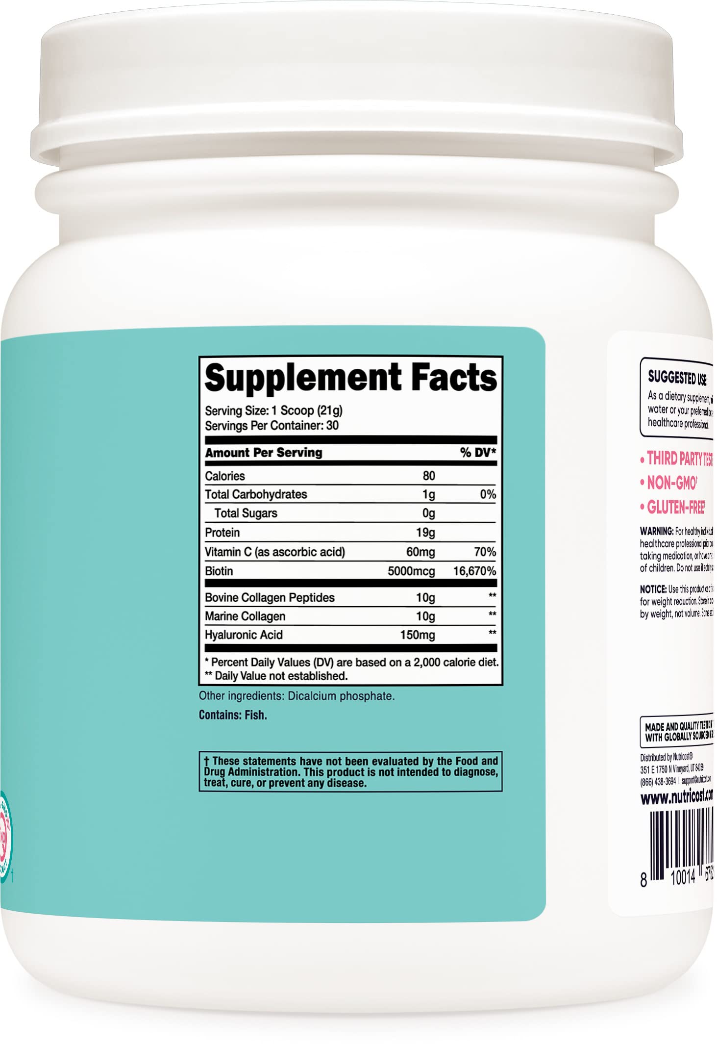 Nutricost Collagen for Women 30 Servings (Unflavored) - Grass-Fed Collagen Peptides Nutricost Au supplements
