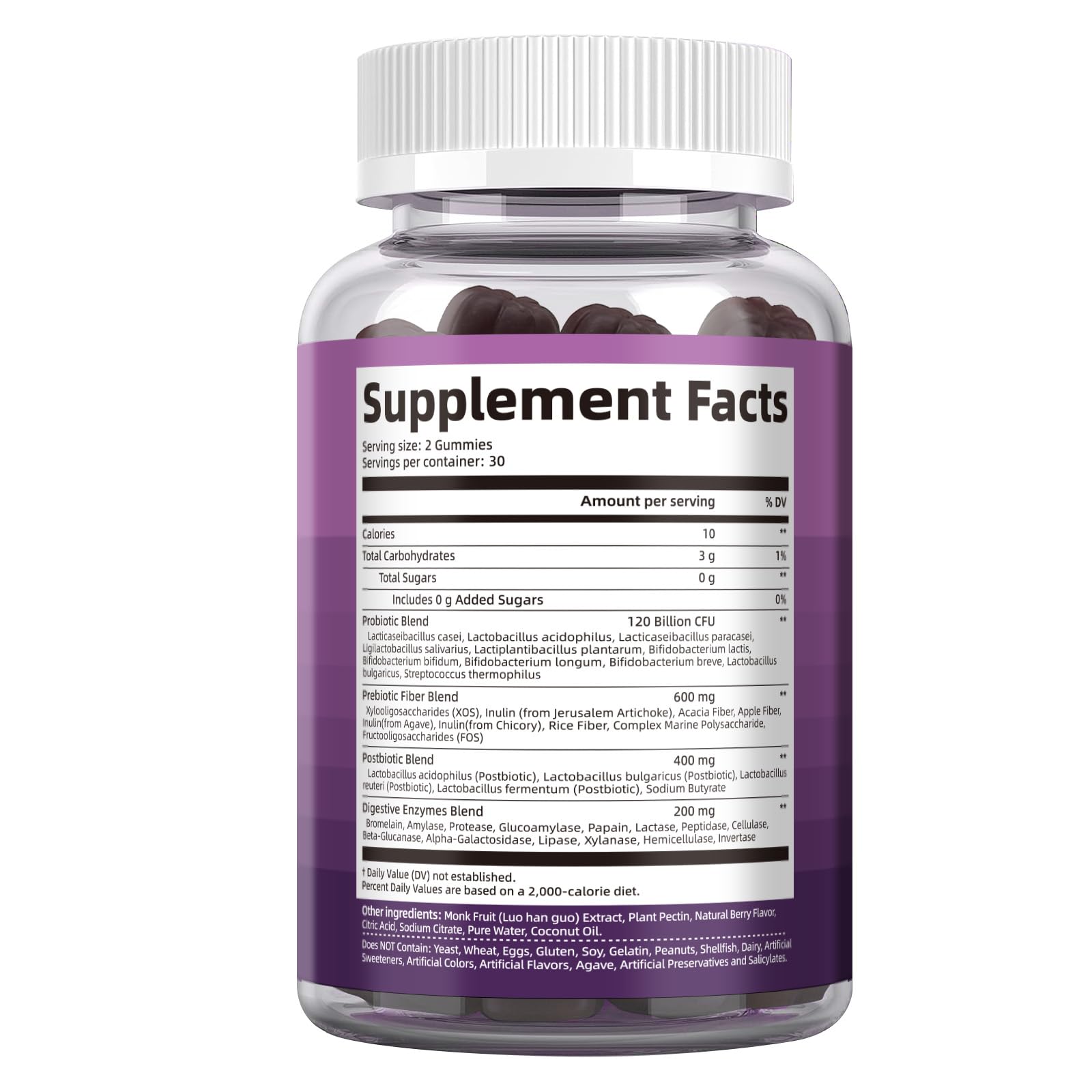 Migcopat Pre Post Probiotics Gummies, 5 in 1 Probiotic Prebiotic Postbiotic Digestive Enzymes with Fiber, 120 Billion CFU Probiotics Complete Gut Support, Sugar Free, Vegan, BlackBerry Flavor, 60 Cts Migcopat Au supplements