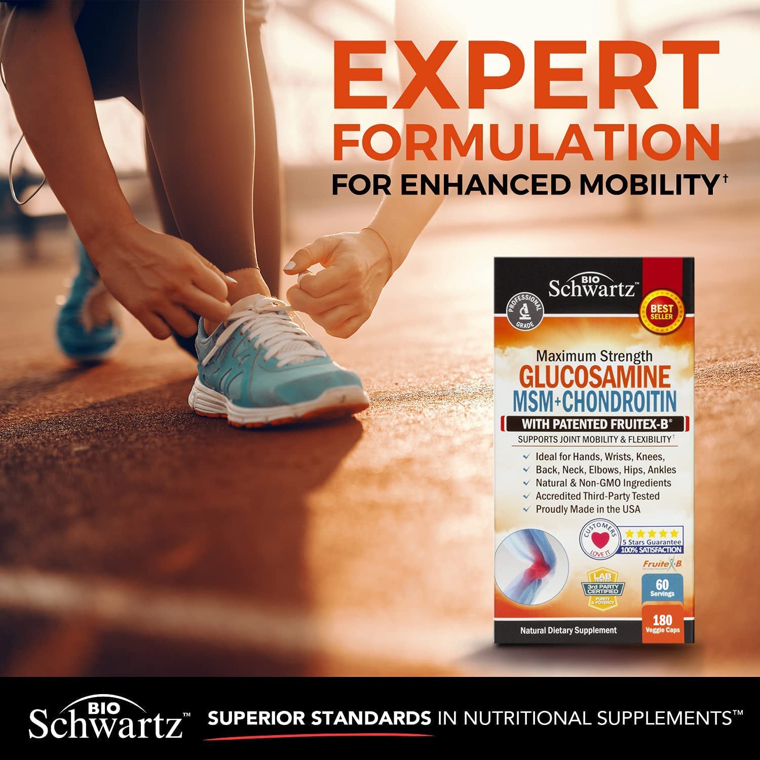 Glucosamine Chondroitin MSM 2110mg - Joint Support Supplement with Turmeric BioSchwartz Au supplements