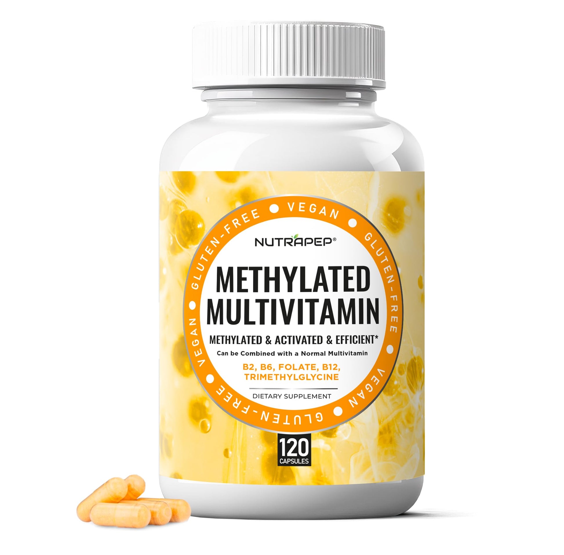 NutraPep Methylated Multivitamin for Men Women - 5-MTHF Riboflavin Vitamin B2 B6 B12 B Complex Trimethylglycine Methyl Folate L Methylfolate Capsules Supplement NutraPep Au supplements