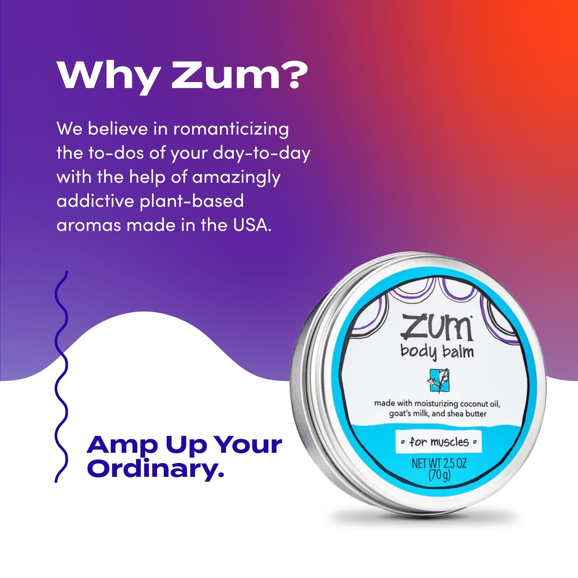 Zum Indigo Wild Body Balm for Muscles - Body Moisturizer for Women & Men - After Workout Muscle Recovery - Includes Goat's Milk, Shea Butter & Menthol - 2.5 oz Zum Au supplements