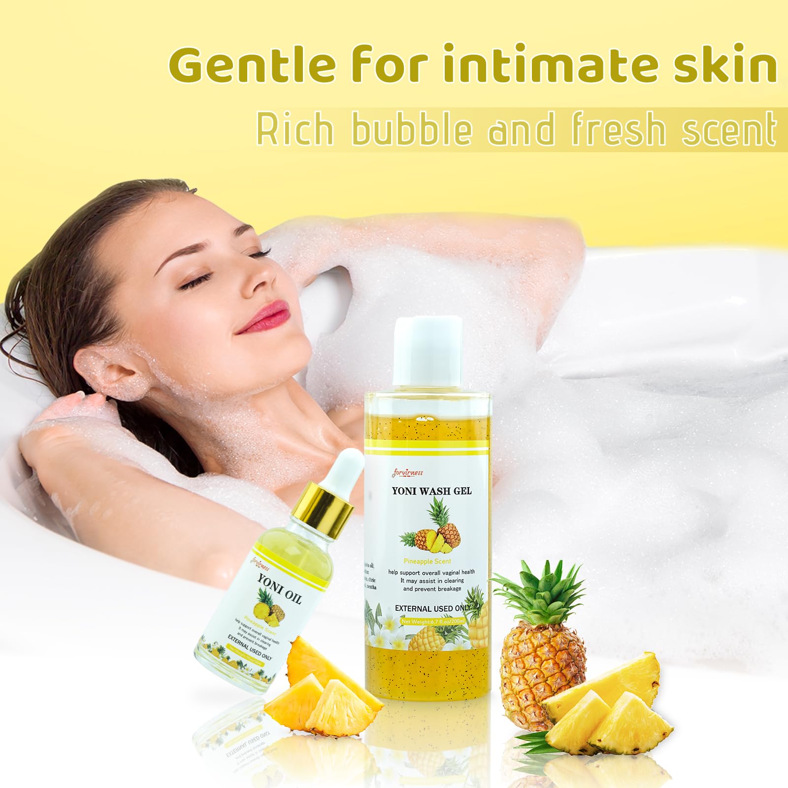 forvirness Natural Yoni Wash Yoni Oil Set, Cleanse - Remove Odor - ph Balance Feminine Wash forvirness Au supplements