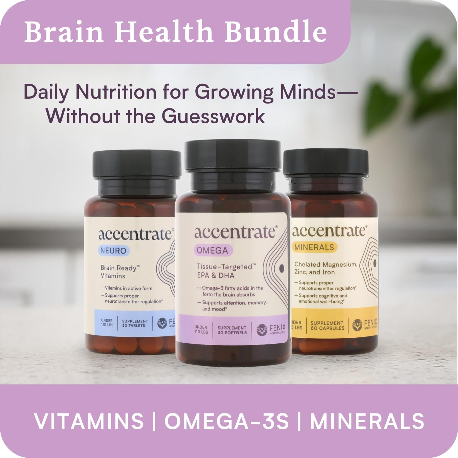 Omega w/LYSOVETA LPC | EPA & DHA Supplements for Brain Health | Focus, Attention, Memory, & Mood | 6X Higher Absorption Than Fish Oil | Omega-3 Fatty Acid Supplements | Highest Potency LPC-DHA Accentrate Au supplements
