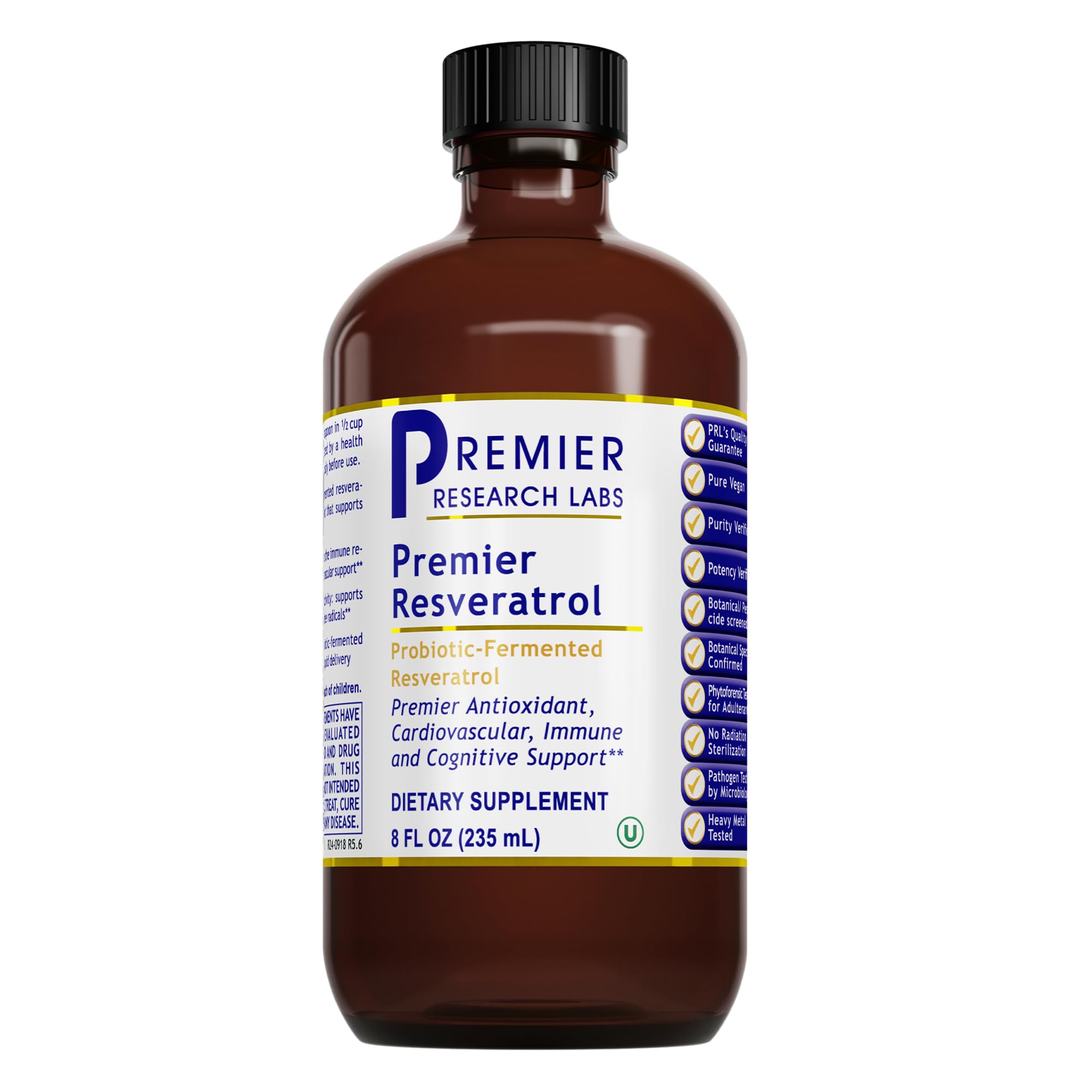 Premier Research Labs Resveratrol - Resveratrol Liquid Supplement, Trans Resveratrol, Antioxidant Support for Heart Health & Blood Flow, Aging Support, 180 mg Per Teaspoon - 8 Fl Oz Premier Research Labs Au supplements