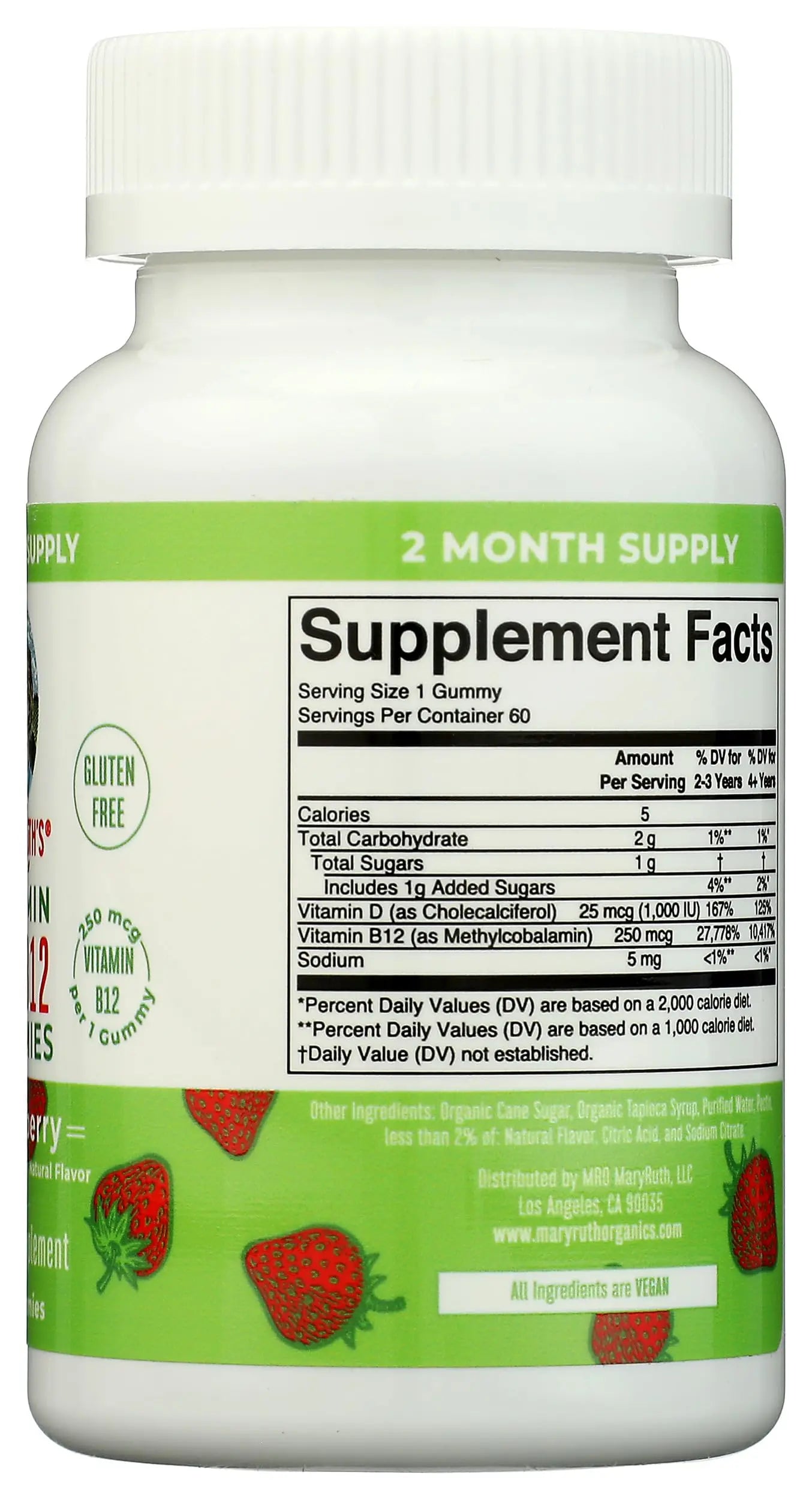Mary Ruth's Vitamin D3 & B12 Gummies, 60 CT MARYRUTH'S Au supplements