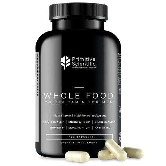 Primitive Scientific Whole Food Natural Multivitamin and Mineral Capsules for Men - All-Day Energy, Inner Zen, and Stronger You (120 Capsules) Primitive Scientificnz supplements