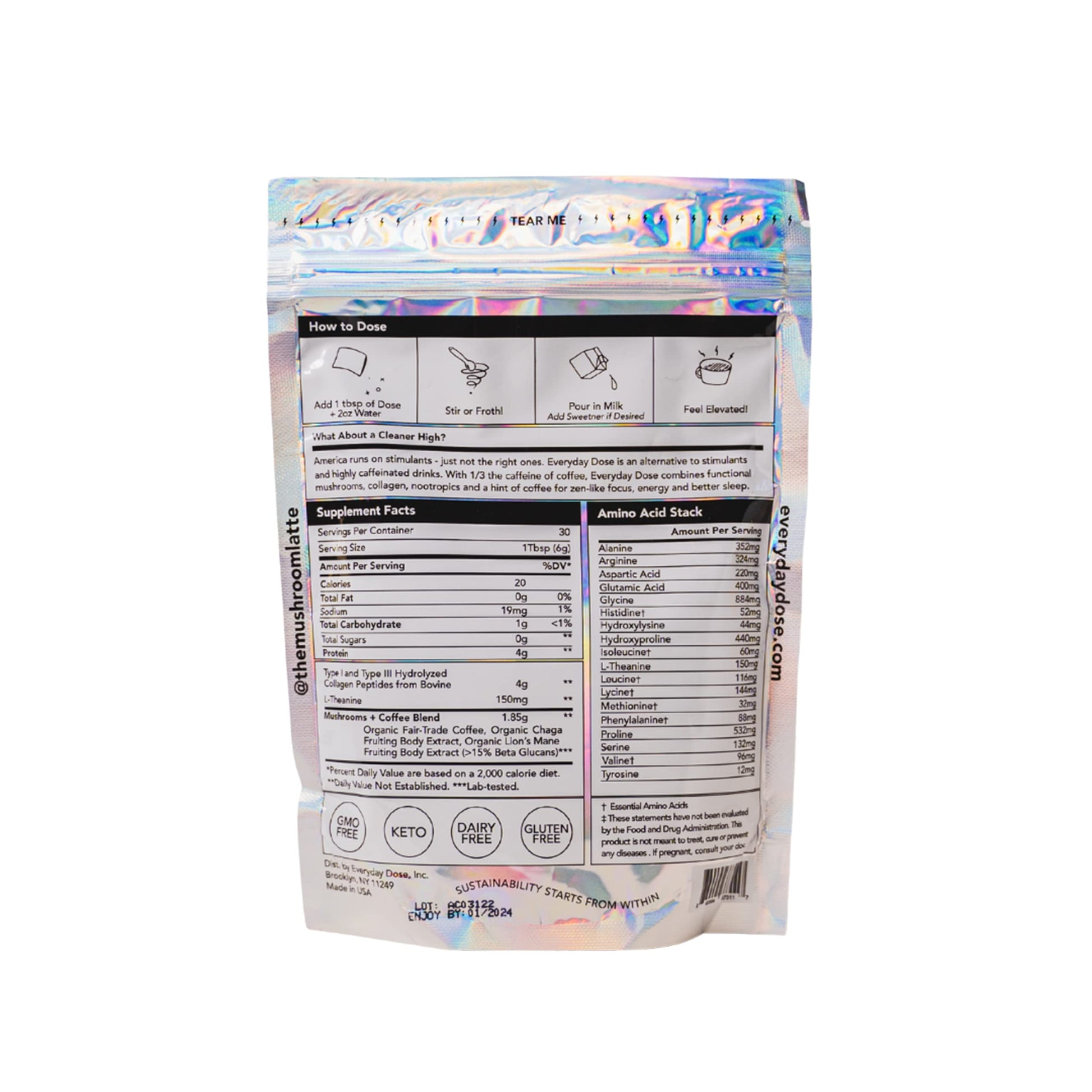 The Mushroom Latte by Everyday Dose | Premium Coffee Extract with Grass-Fed Collagen Everyday Dose Au supplements