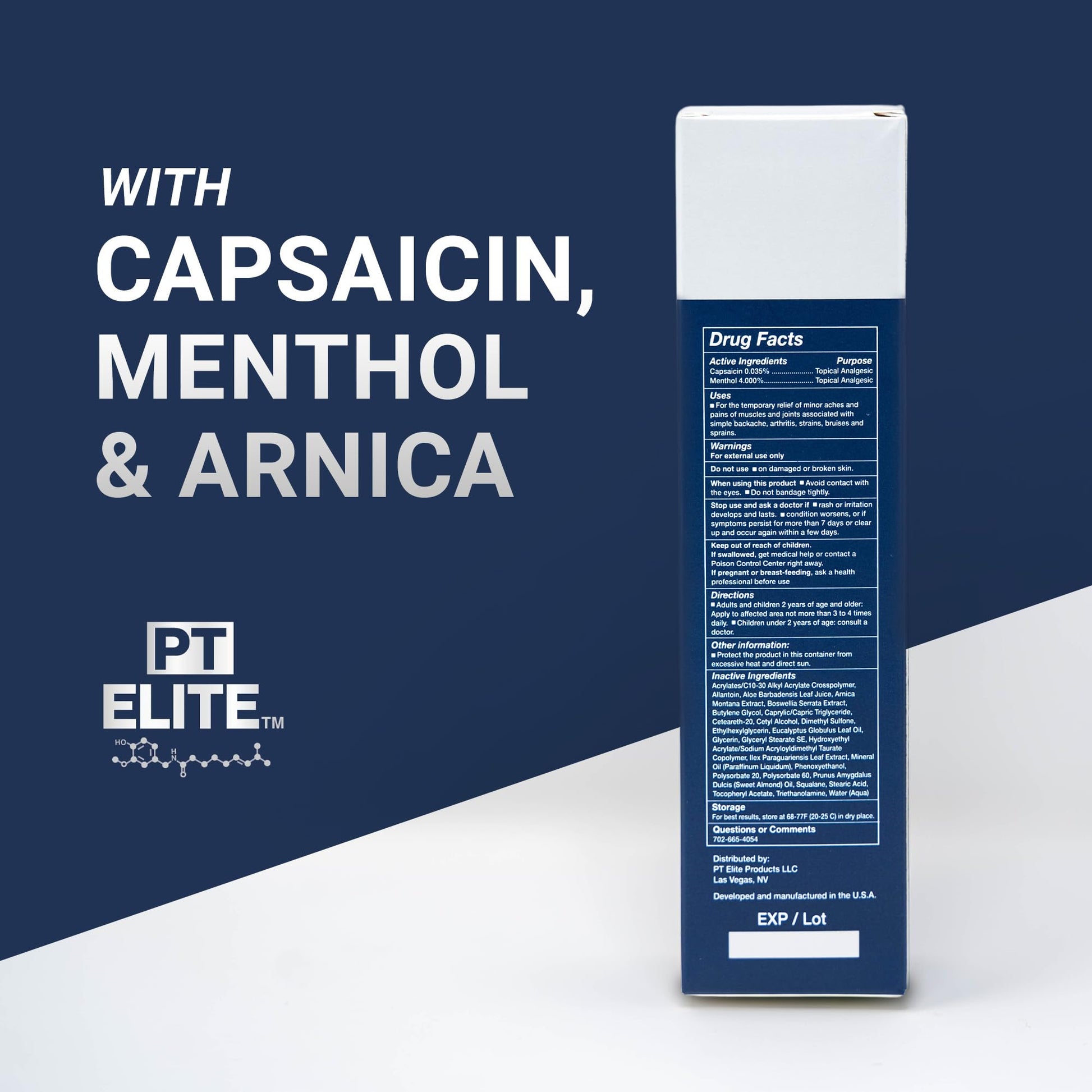 PT Elite Premium Pain Relief Cream, with Capsaicin, Menthol & Arnica, Arthritis, Knee, & Back Pain Relief, Soothes Sore Muscles & Joints, Reduces Stiffness, Non-Greasy, Topical Analgesic, 3.4 oz PT Elite Au supplements