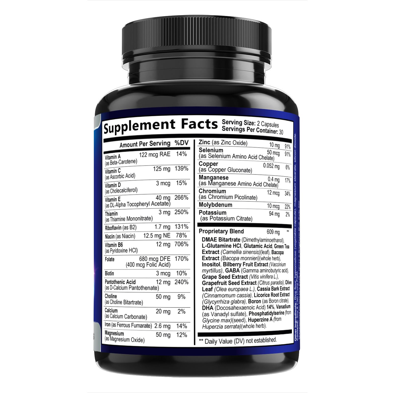 Brain Memory Supplement - 3X Strength Nootropics for Concentration, Clarity & Focus Support - Brain Health Cognitive Vitamins with Bacopa, Phosphatidylserine & DMAE, Brain Booster Pills, 60 Capsules Nature's Peak Au supplements