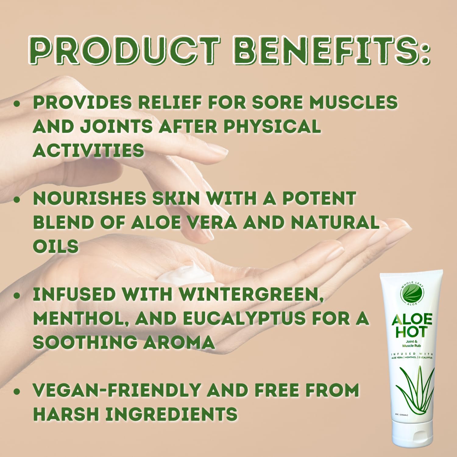 Aloe Hot Joint & Muscle Rub (8oz) Whole Leaf Aloe Au supplements