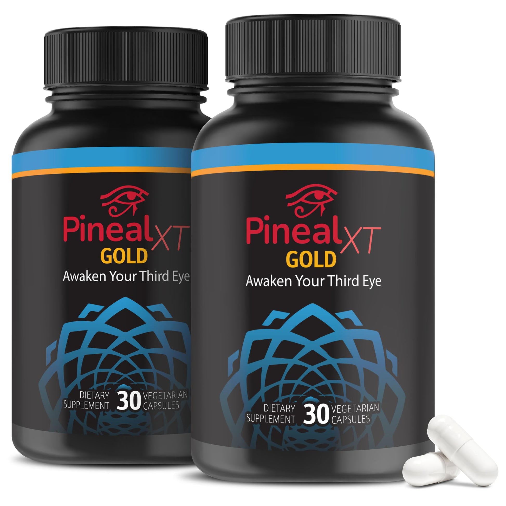 Nutraville Pineal XT Gold - Pineal Gland Supplement - Third Eye Awakening - Focus and Memory Supplement for Brain - 7 Powerful Ingredients Decalcify, Detox, and Activate Your Pineal Gland, 2 Pack Nutraville Au supplements