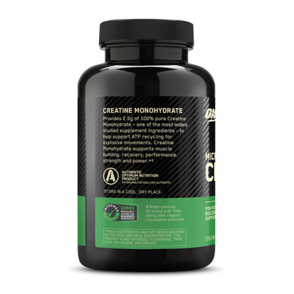 Optimum Nutrition Micronized Creatine Monohydrate Capsules, Keto Friendly, 2500mg, 100 Capsules Optimum NutritionUS supplements