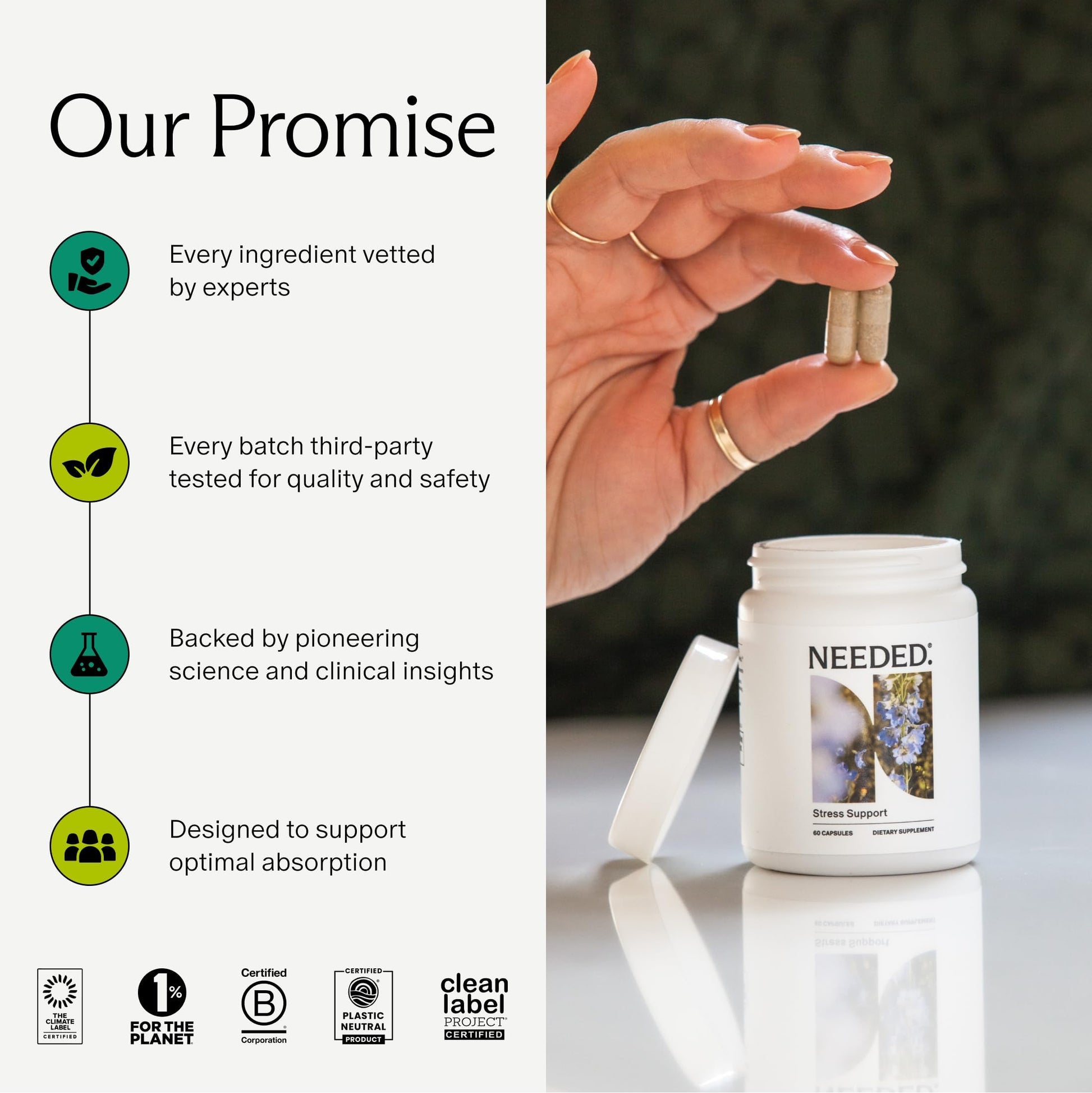 Needed. Stress Support - Herbal Blend Supporting Mood, Energy, and Hormone Balance for Women - Herbal Supplement of Shatavari, Ashwagandha, Rhodiola - Non-GMO - 30 Day Supply - 120 Capsules Needed. Au supplements