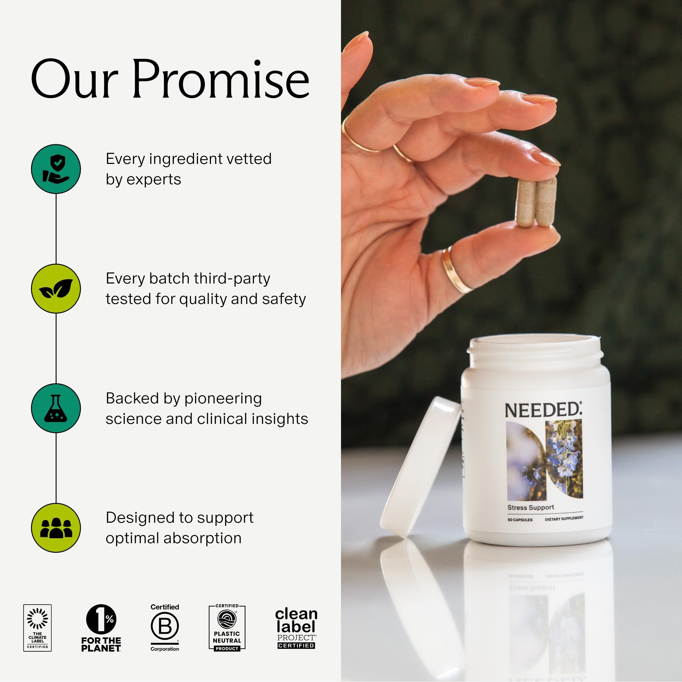 Needed. Stress Support - Herbal Blend Supporting Mood, Energy, and Hormone Balance for Women - Herbal Supplement of Shatavari, Ashwagandha, Rhodiola - Non-GMO - 30 Day Supply - 120 Capsules Needed. Au supplements