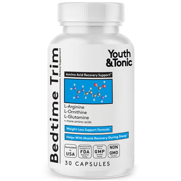 Youth & Tonic PM Bedtime Trim for Lean Appearance & Muscle Definition Support – Nighttime Amino Acids Supplement for Overnight Recovery, Men & Women, 30 Capsules Youth & Tonic Au supplements