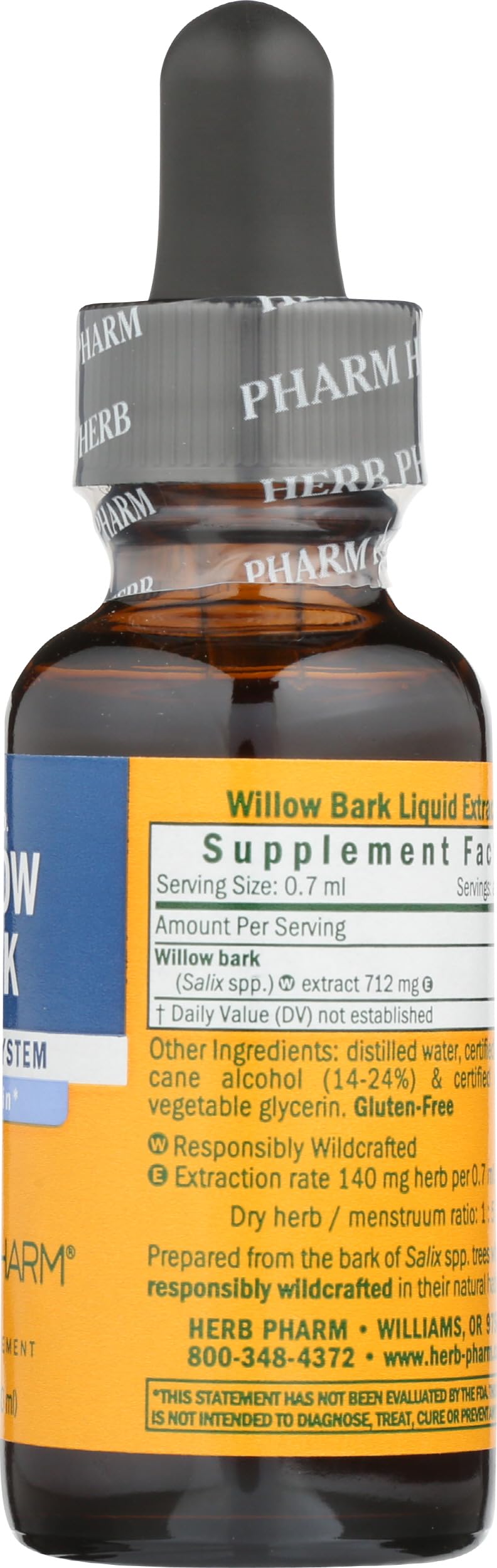 Herb Pharm Willow Bark Liquid Extract for Minor Pain - 1 Ounce (DWILL01) Herb Pharm Au supplements