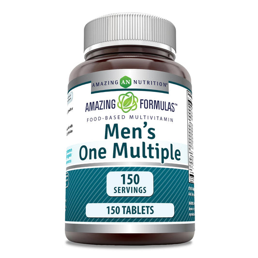 Amazing Formulas Men's One Multivitamin Supplement | Food Based | 150 Tablets | Perfect Blend of Vitamins, Minerals & Probiotics | Non-GMO | Gluten-Free | Made in USA Amazing NutritionAu supplements