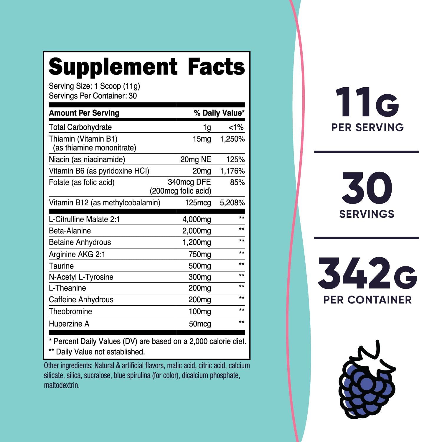 Nutricost Pre-Workout Powder for Women, Blue Raspberry, 30 Servings Nutricost Au supplements