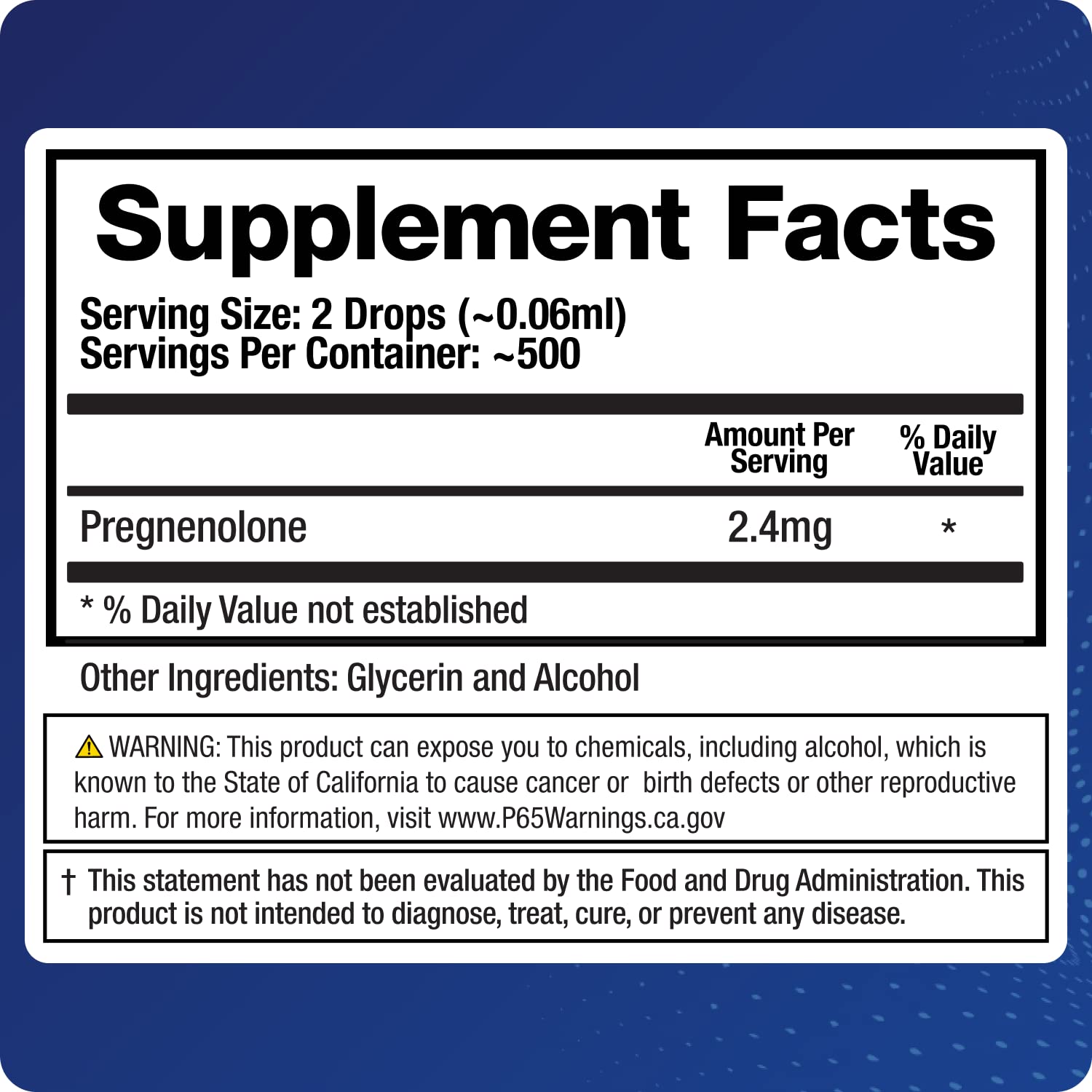 BioMatrix Pregnenolone 2.4 mg Per Dose, 1,200 mg Total (Equivalent to 3,000 mg of Oral BioMatrix Au supplements